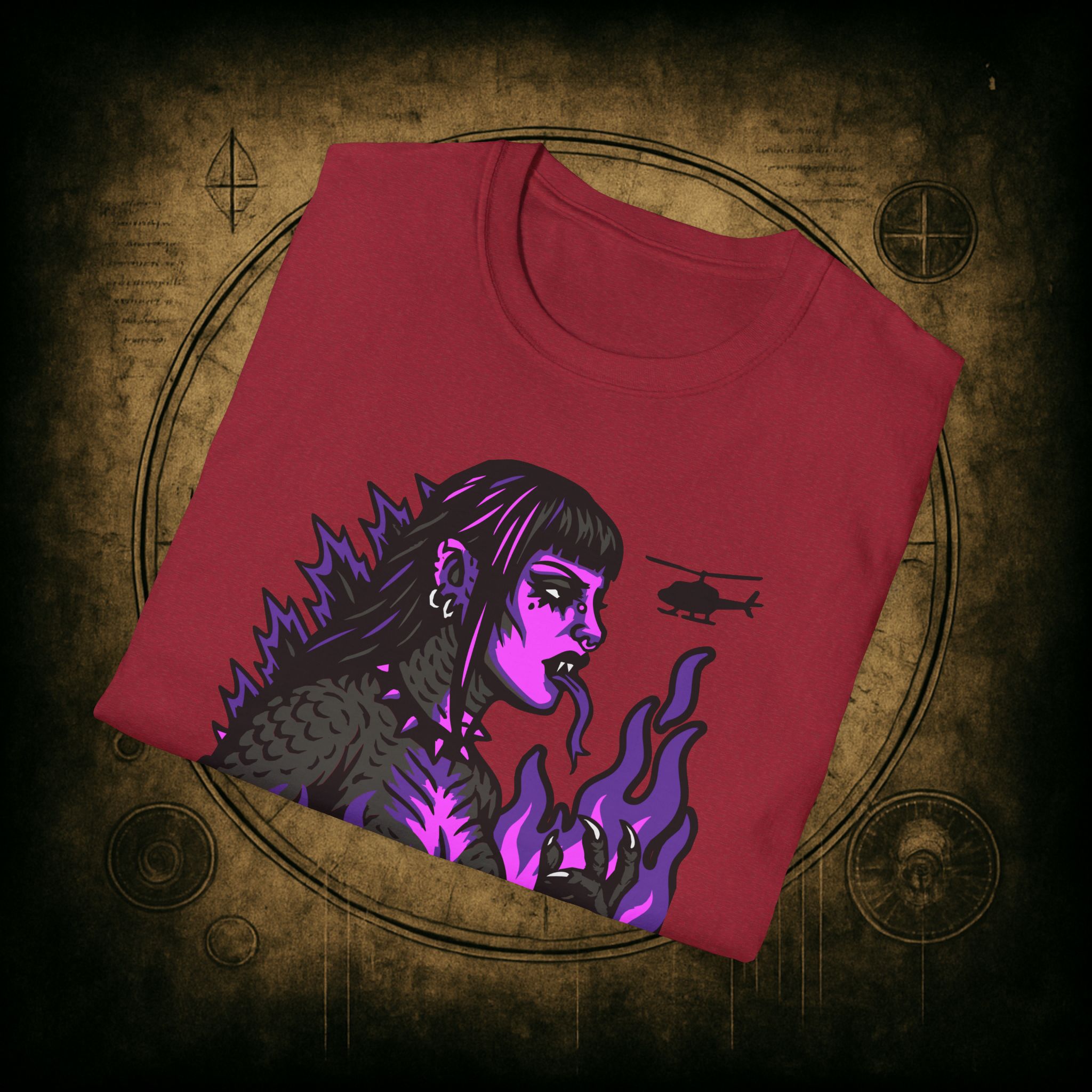 Gothzilla (Purple) Unisex T-Shirt - Image 74