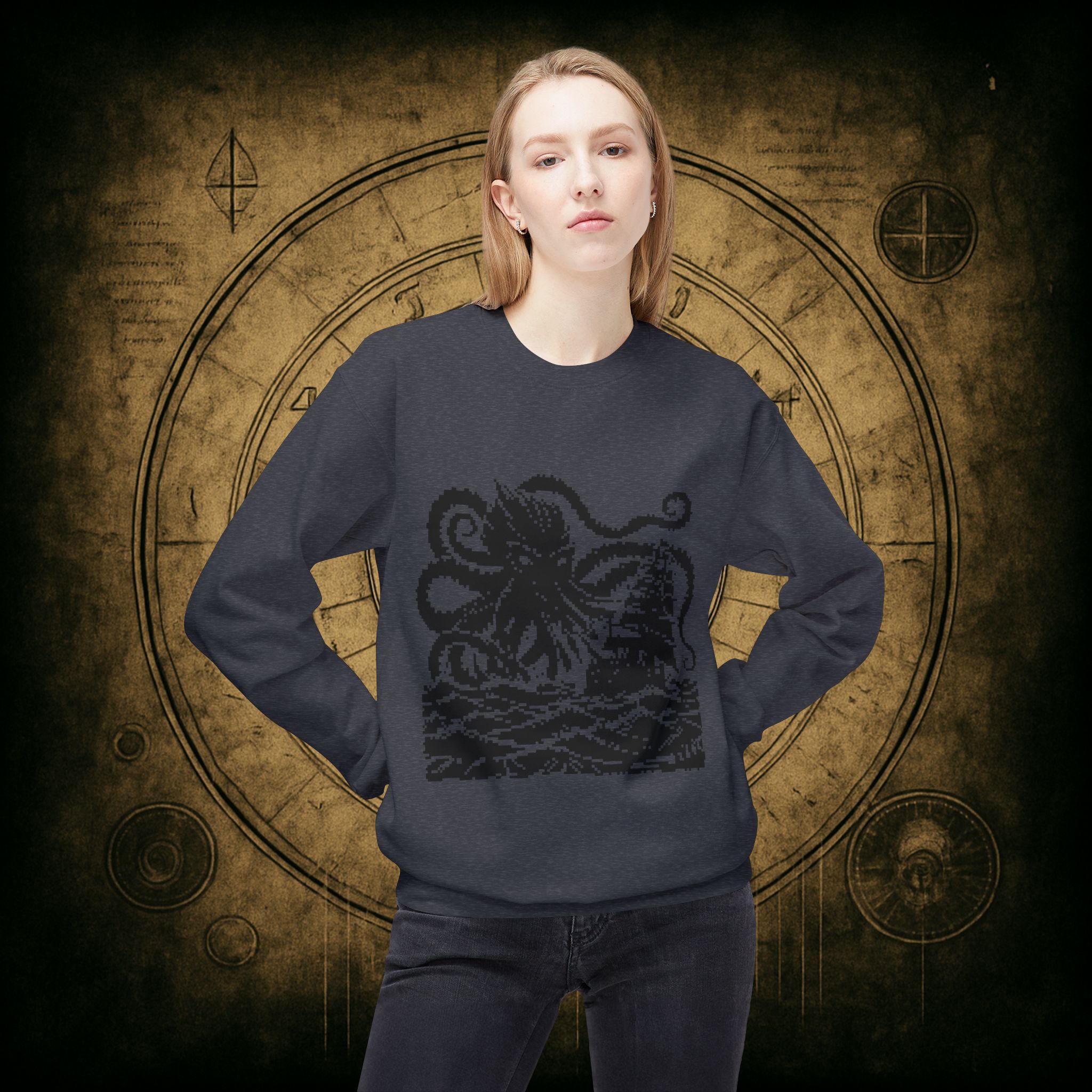 Woodcut Kraken Unisex Sweatshirt - Image 20