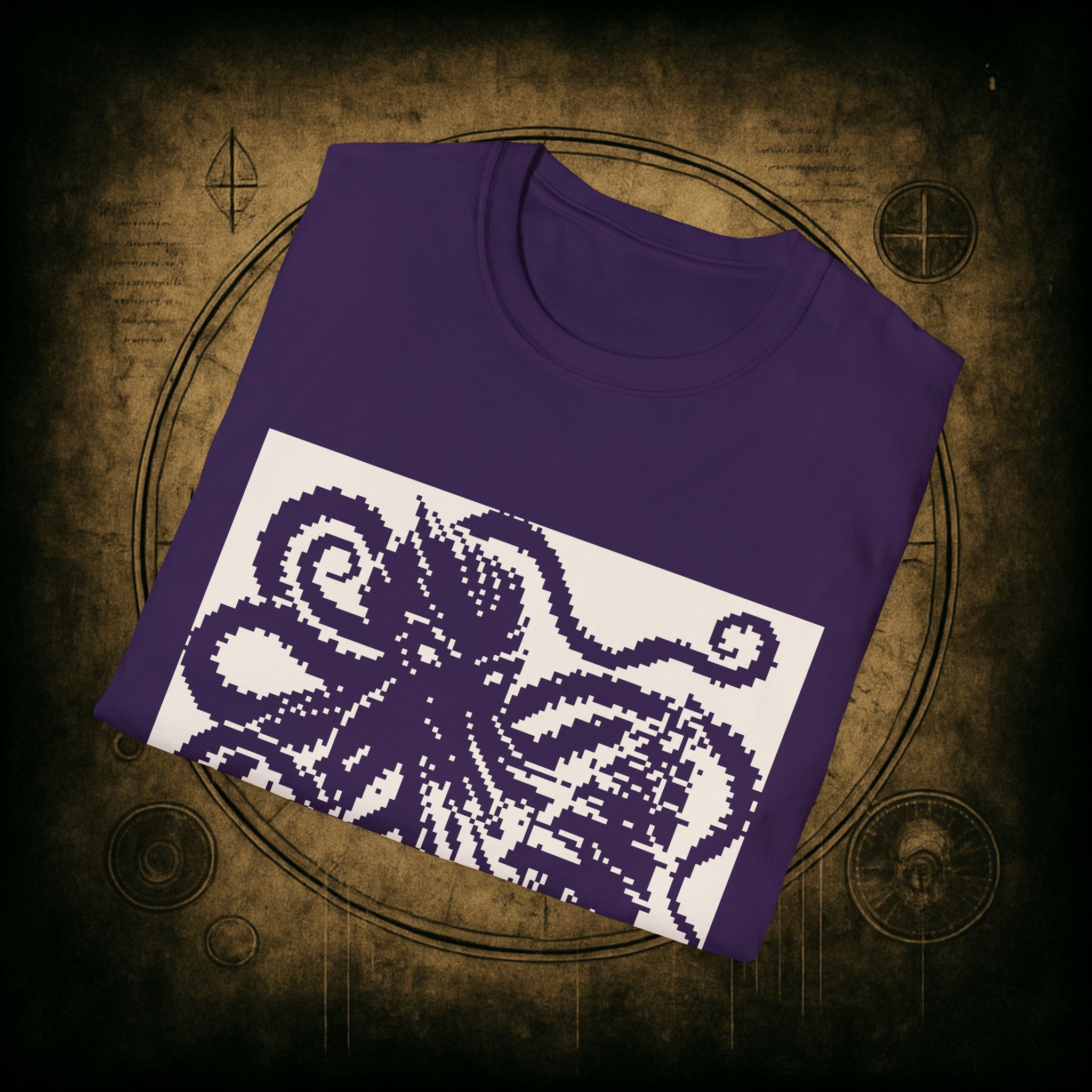 Woodcut Kraken Unisex T-shirt - Image 59