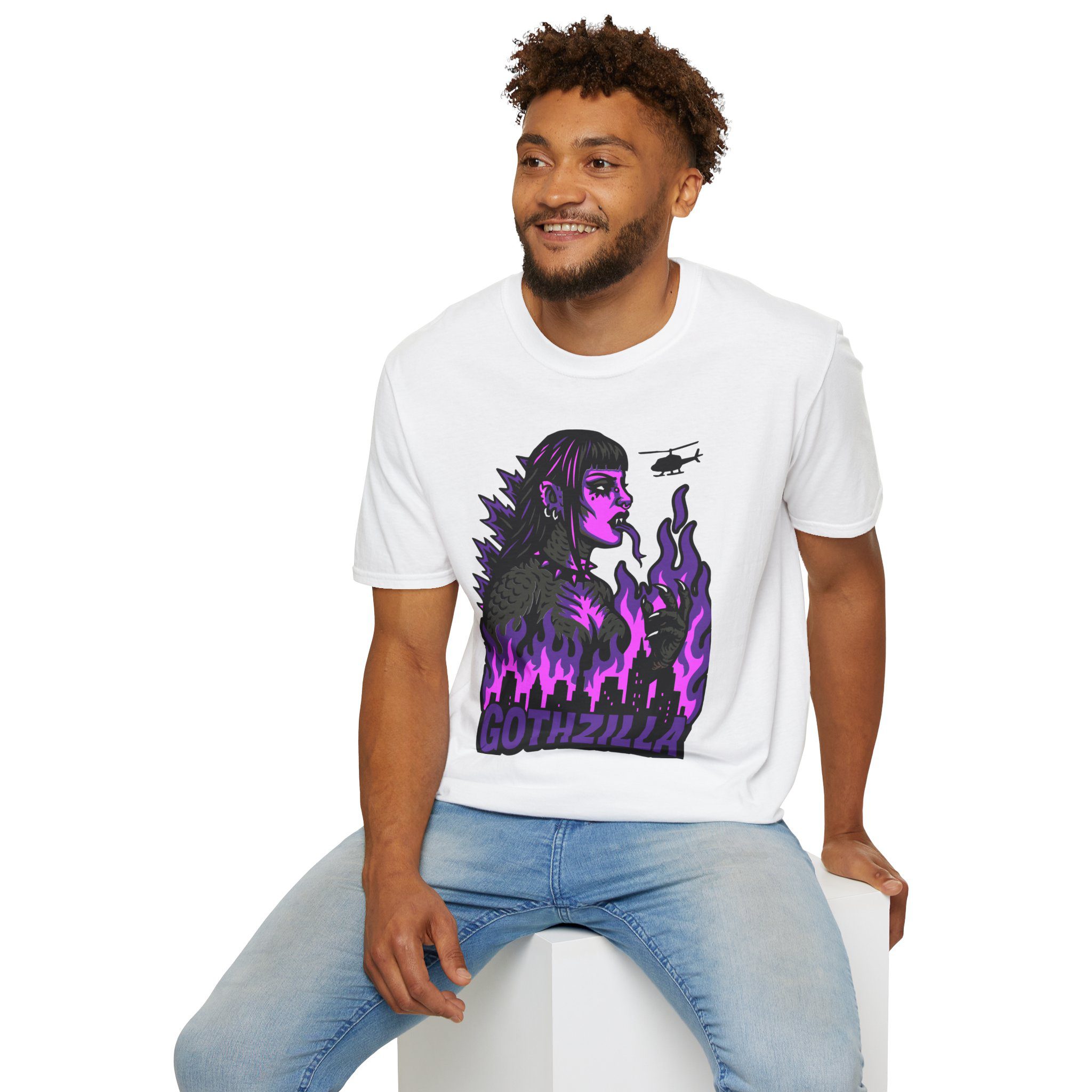 Gothzilla (Purple) Unisex T-Shirt - Image 21
