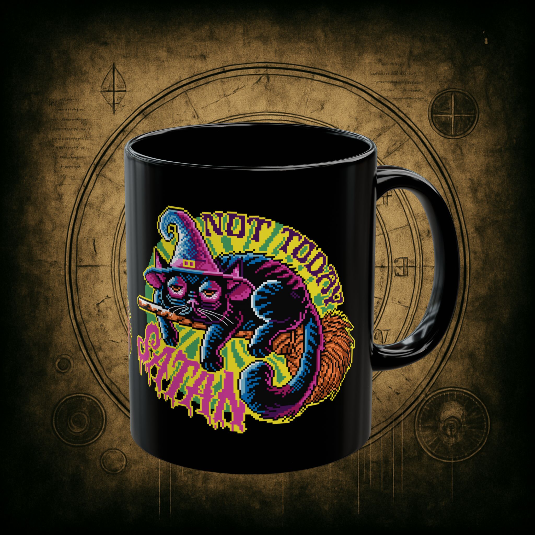 Not Today Satan Cat Ceramic Mu