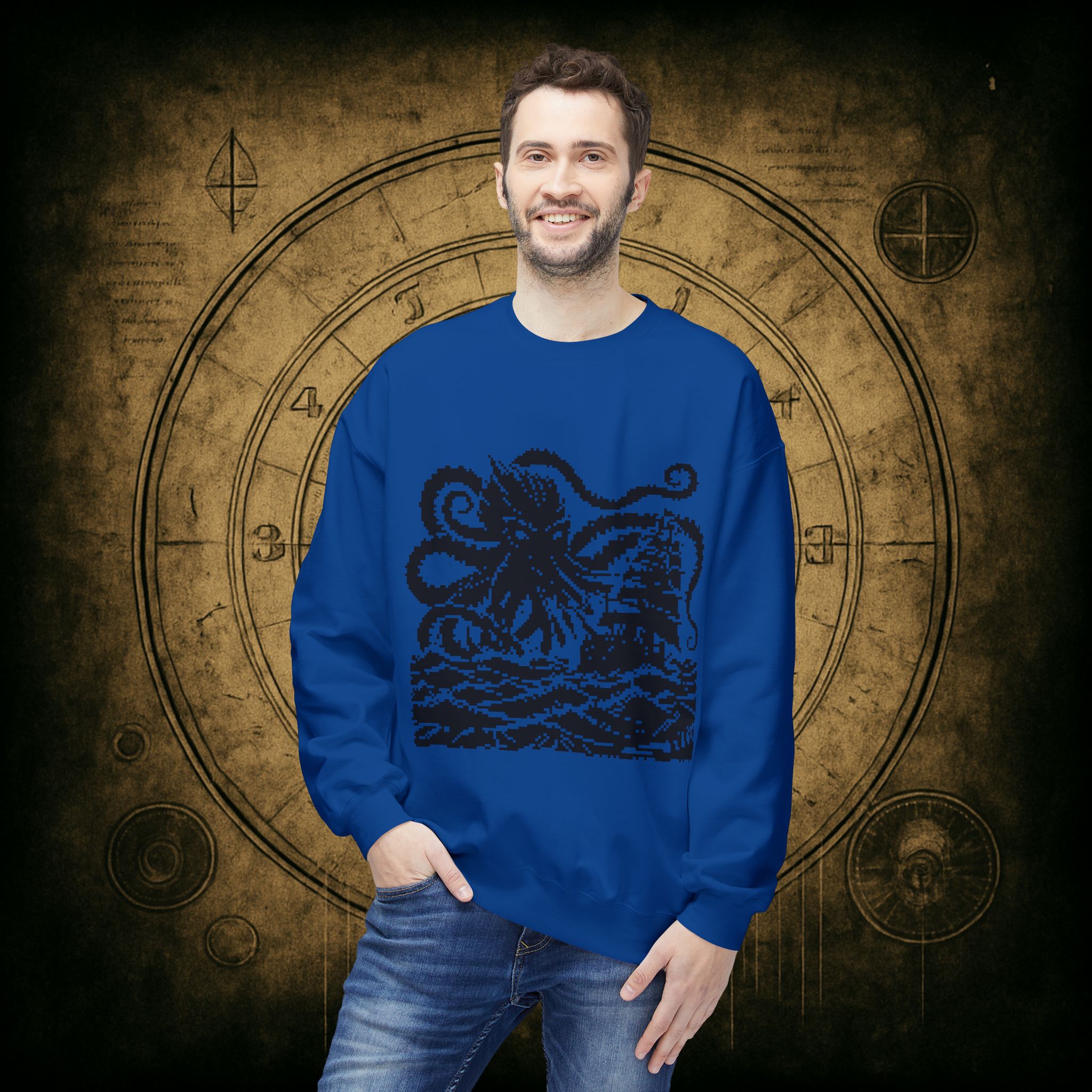 Woodcut Kraken Unisex Sweatshirt - Image 33