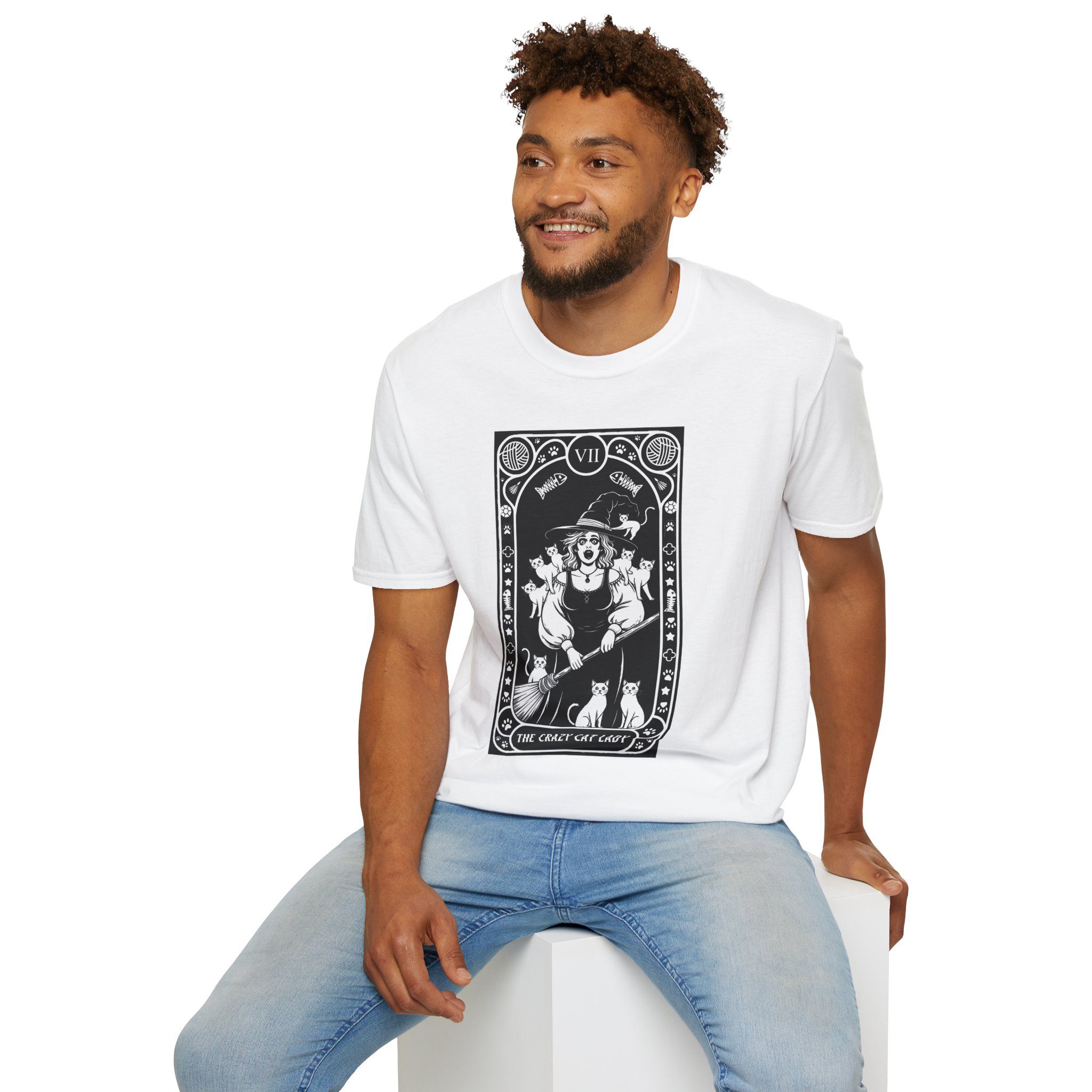 The Crazy Cat Lady Tarot Unisex T-Shirt - Image 16