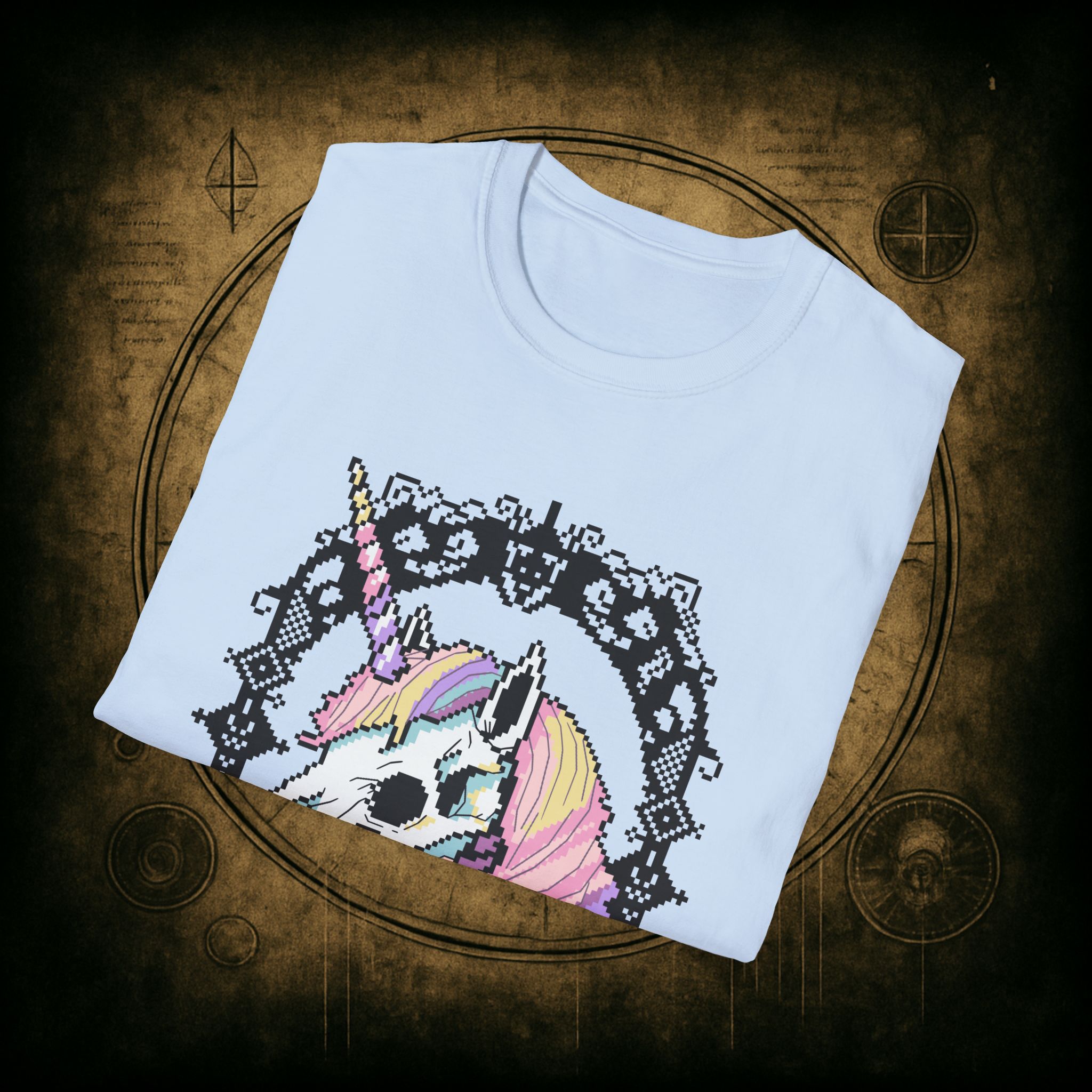 Pastel Goth Skeleton Unicorn Unisex T-shirt - Image 54