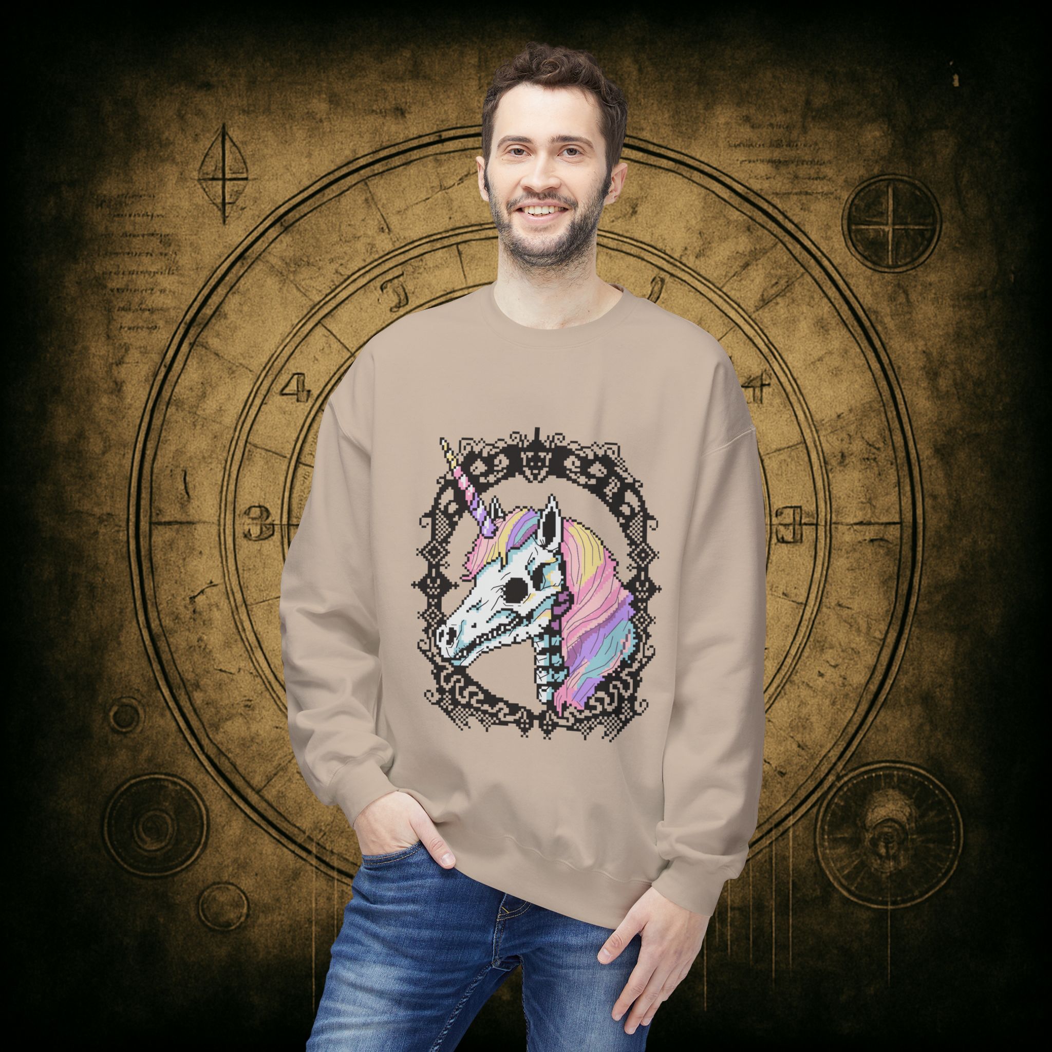 Pastel Goth Skeleton Unicorn Unisex Sweatshirt - Image 18
