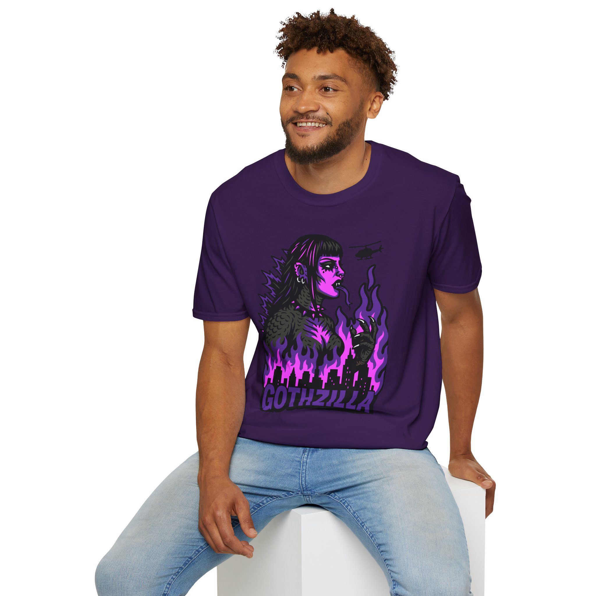 Gothzilla (Purple) Unisex T-Shirt - Image 5