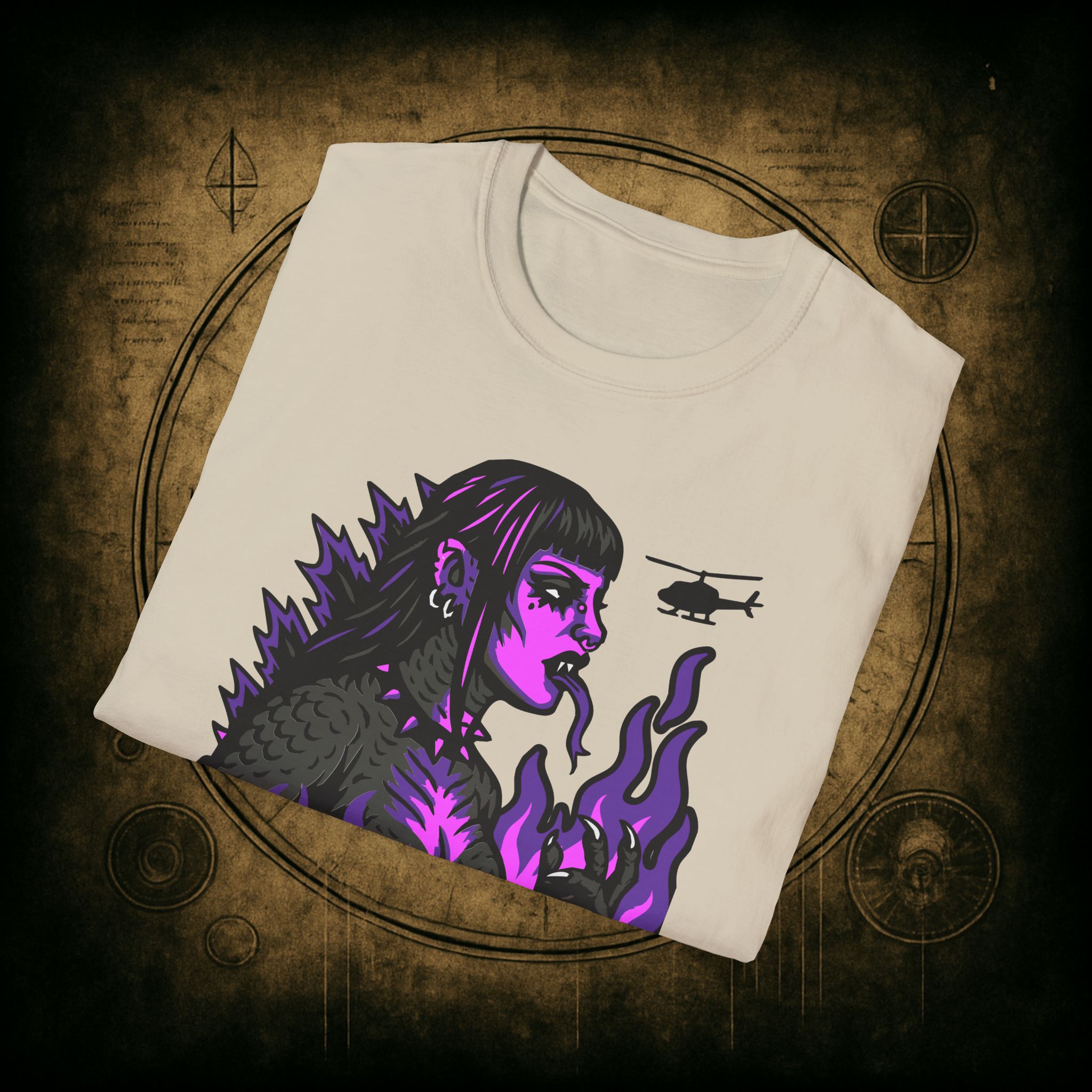 Gothzilla (Purple) Unisex T-Shirt - Image 23
