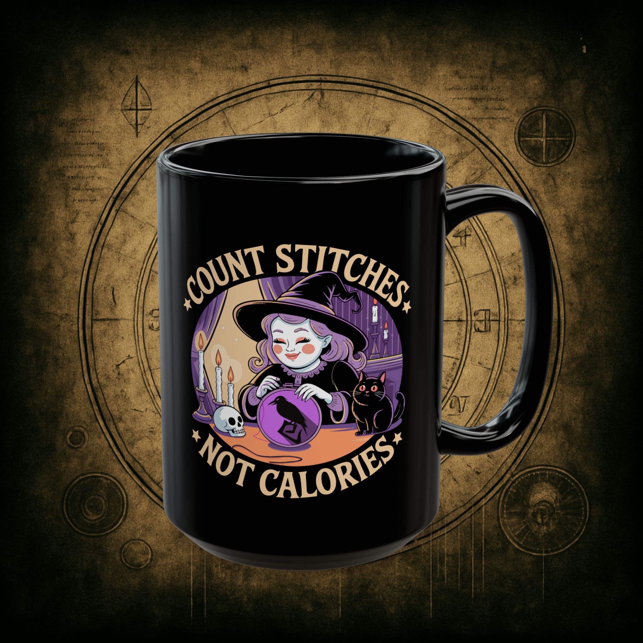 Count Stitches Not Calories Ceramic Mug - Image 9