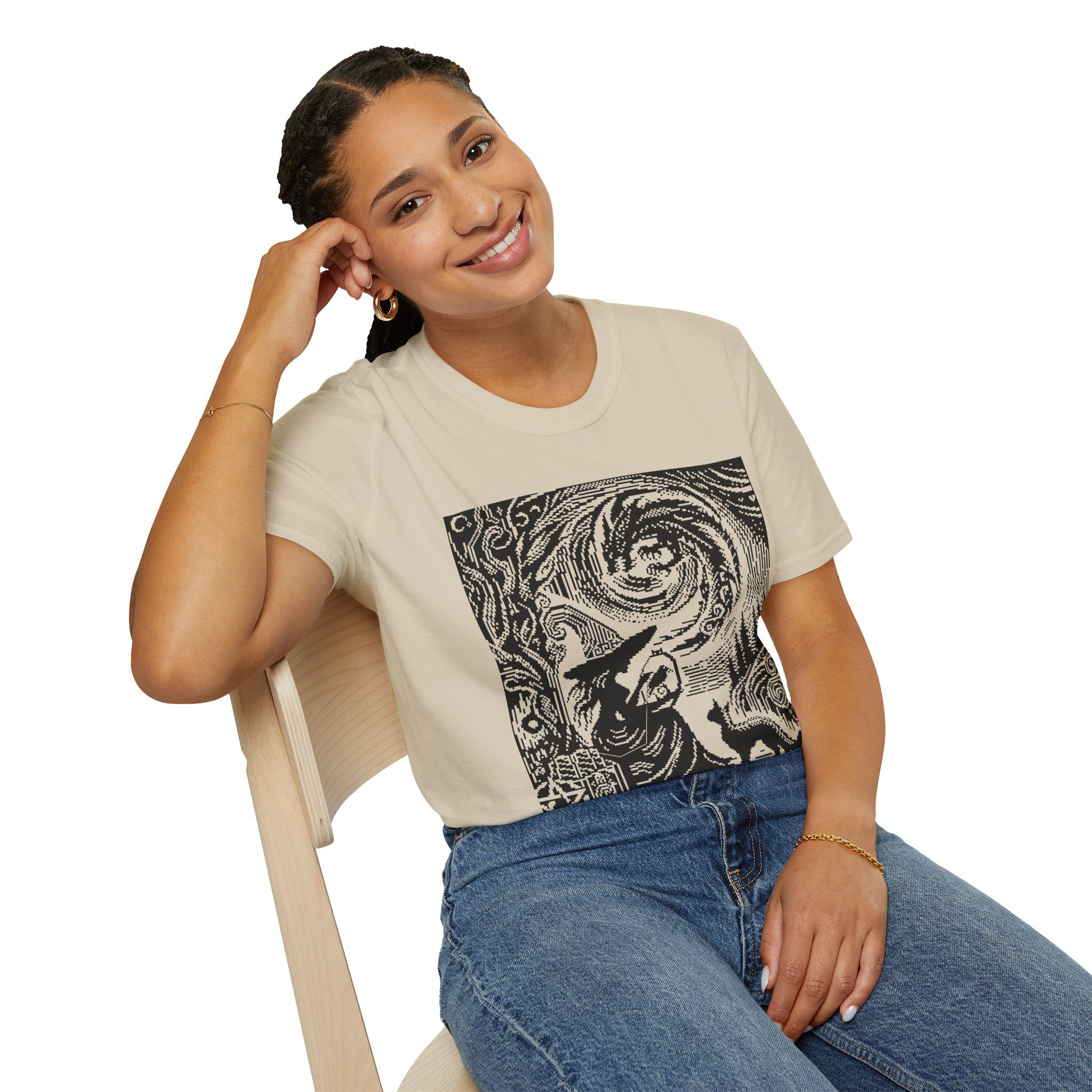 Woodcut Stitch Witch Unisex T-Shirt - Image 4