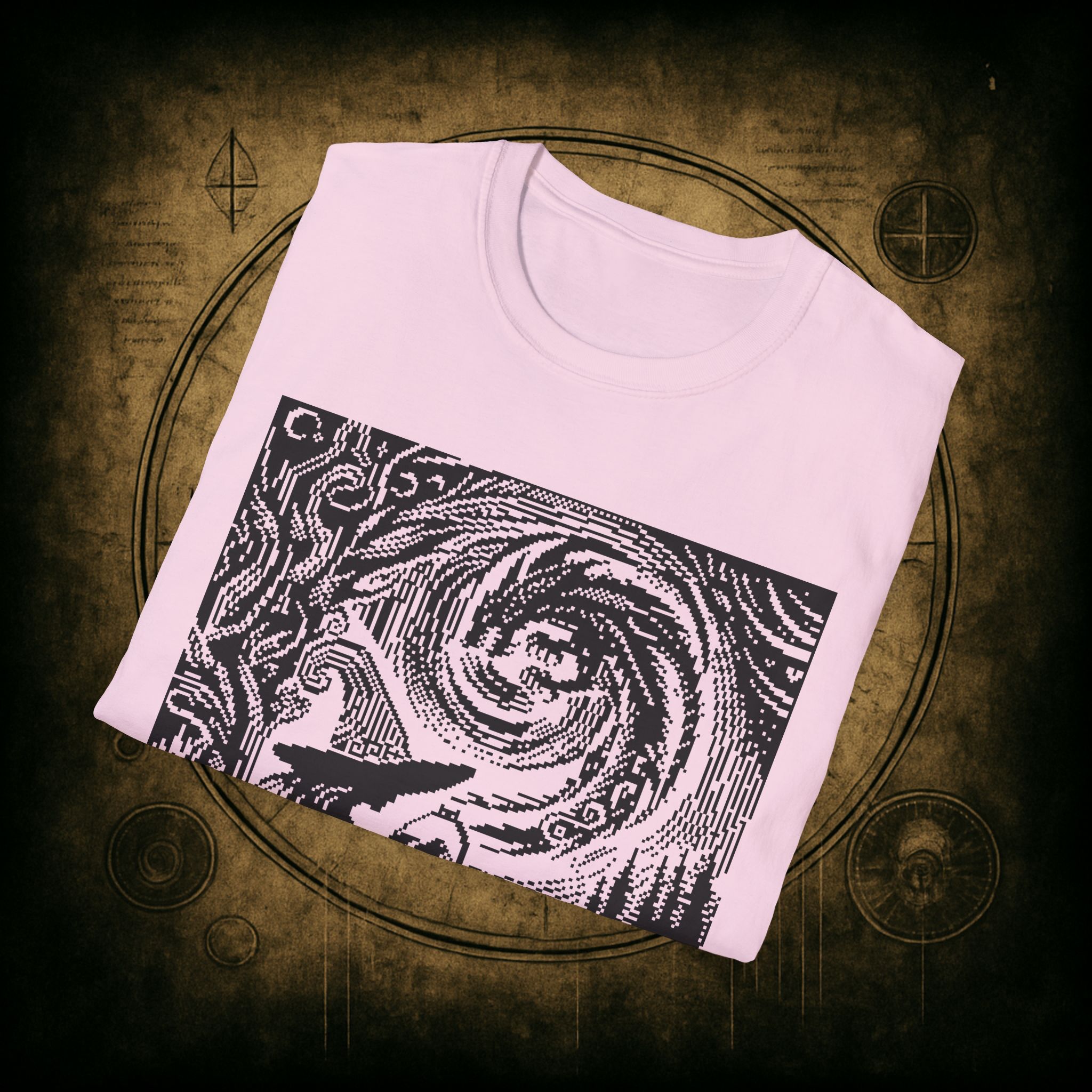 Woodcut Stitch Witch Unisex T-Shirt - Image 64