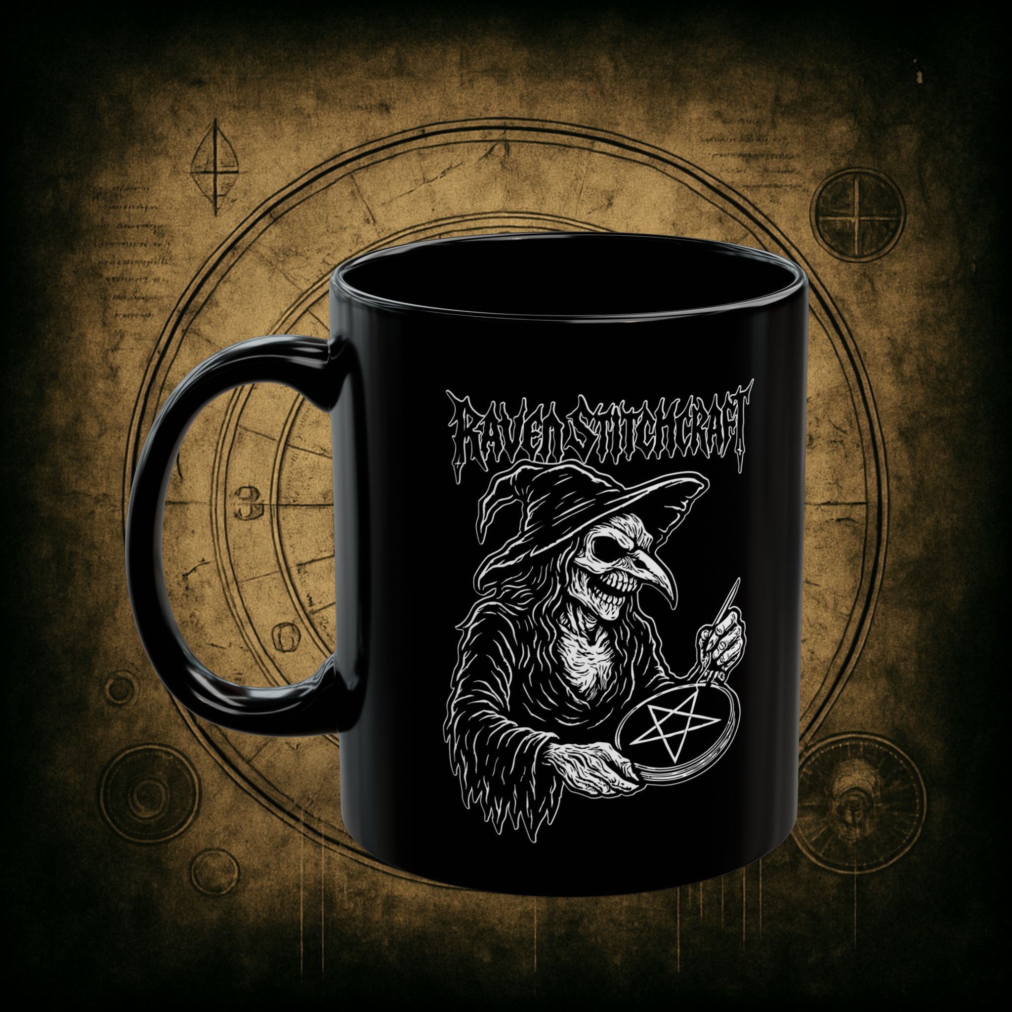 Raven Stitcher Ceramic Mug - Image 3