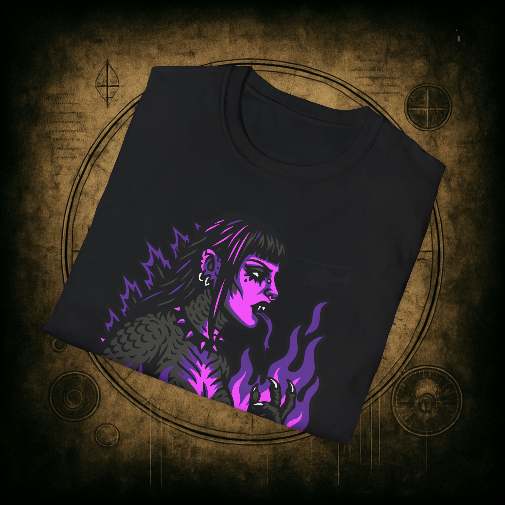 Gothzilla (Purple) Unisex T-Shirt - Image 9