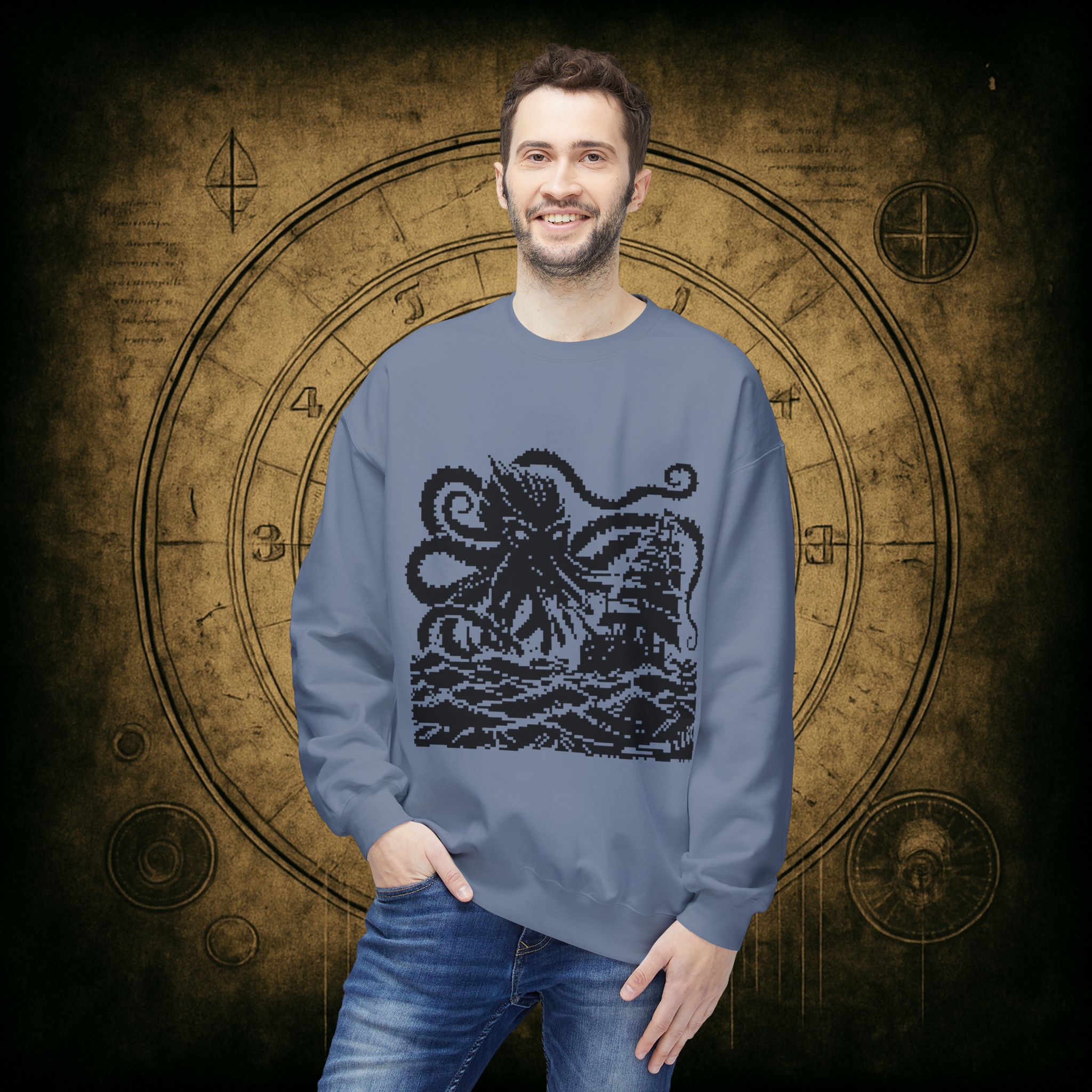 Woodcut Kraken Unisex Sweatshirt - Image 27