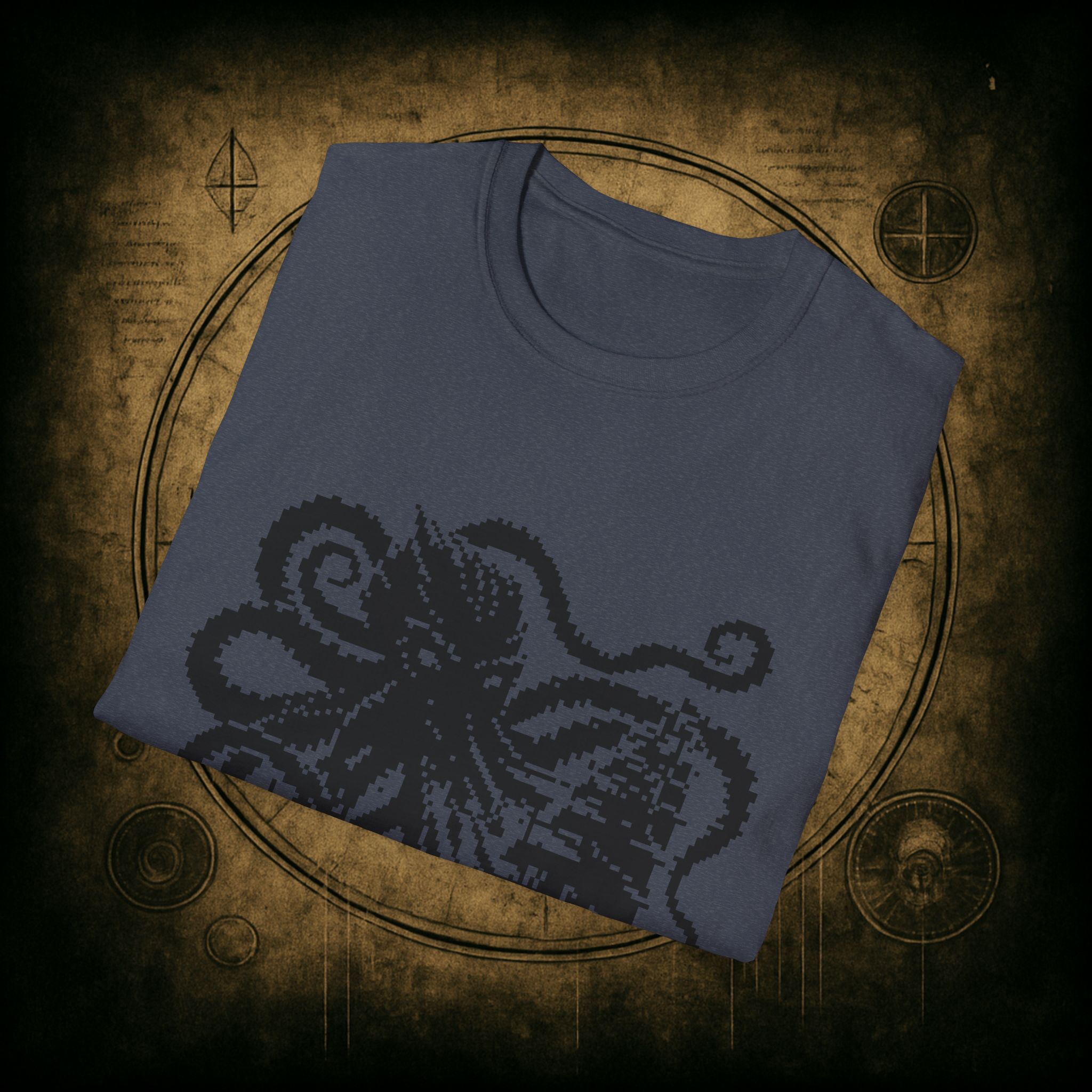 Woodcut Kraken Unisex T-shirt - Image 54