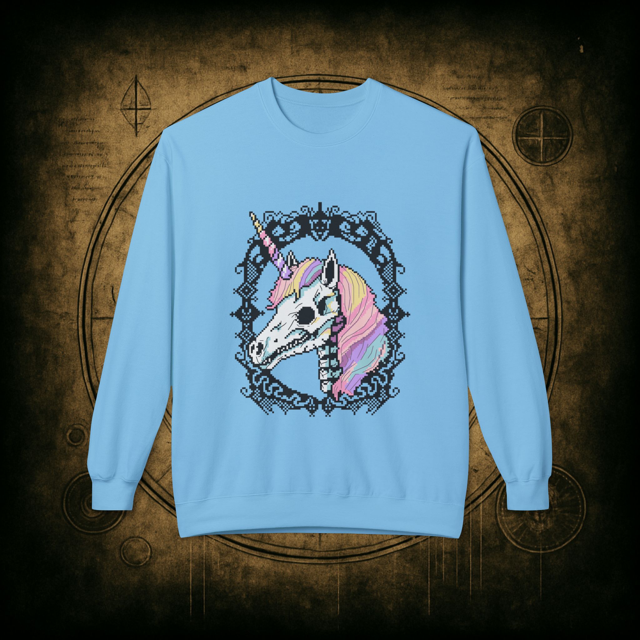 Pastel Goth Skeleton Unicorn Unisex Sweatshirt - Image 25