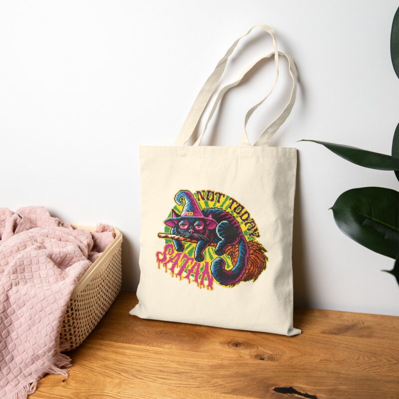 Not Today Satan Cat Tote Bag - Image 12