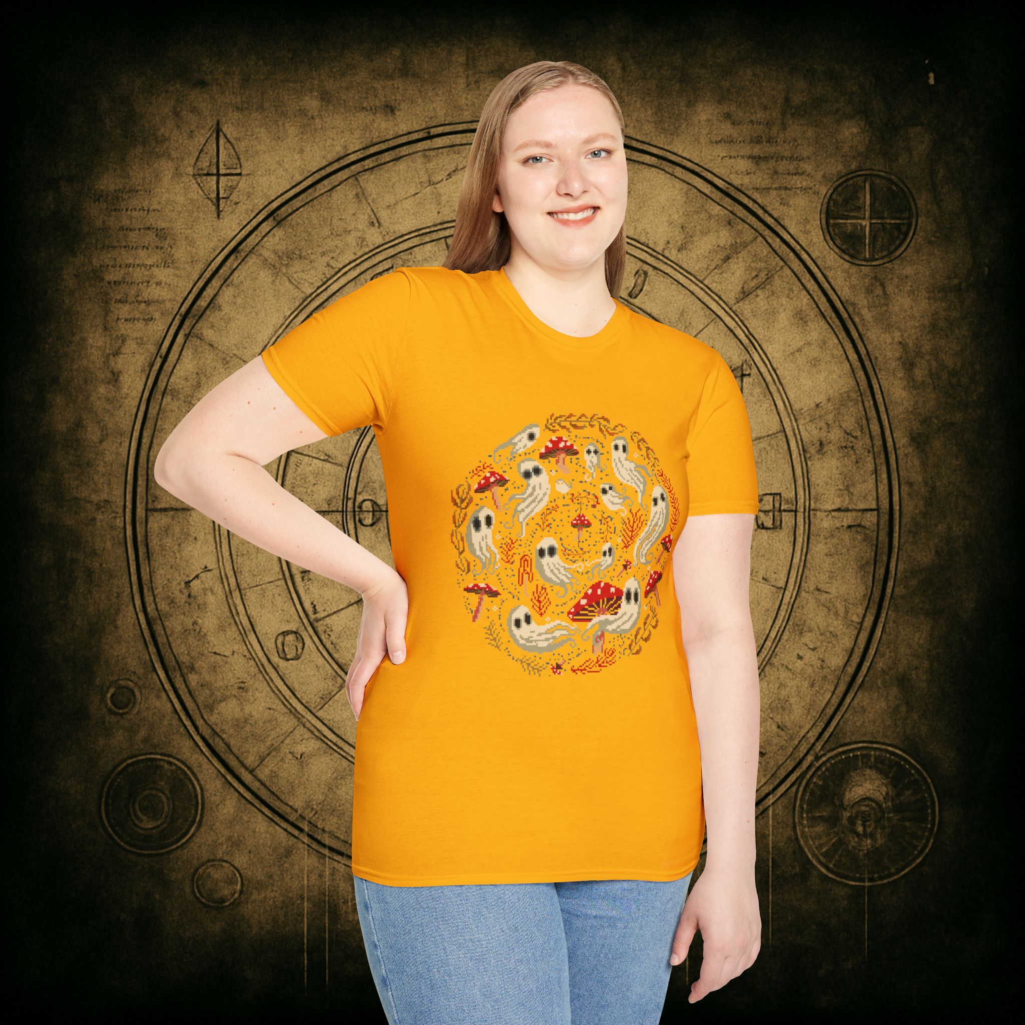 Spiral Mushrooms & Ghosts Unisex T-Shirt - Image 29