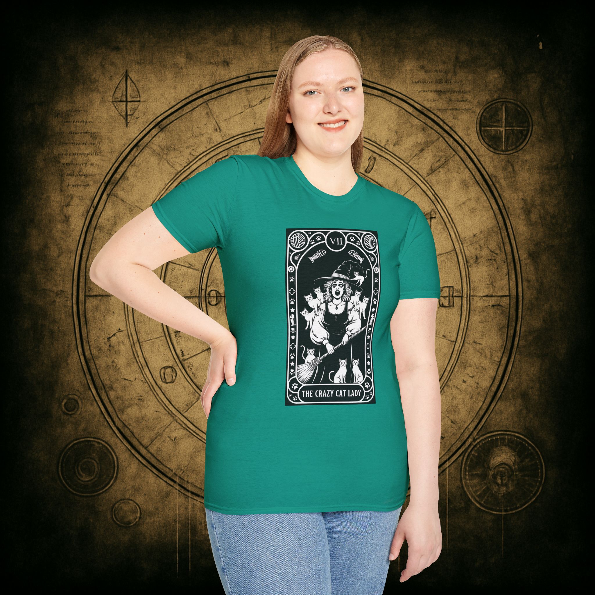 The Crazy Cat Lady Tarot Unisex T-Shirt - Image 45