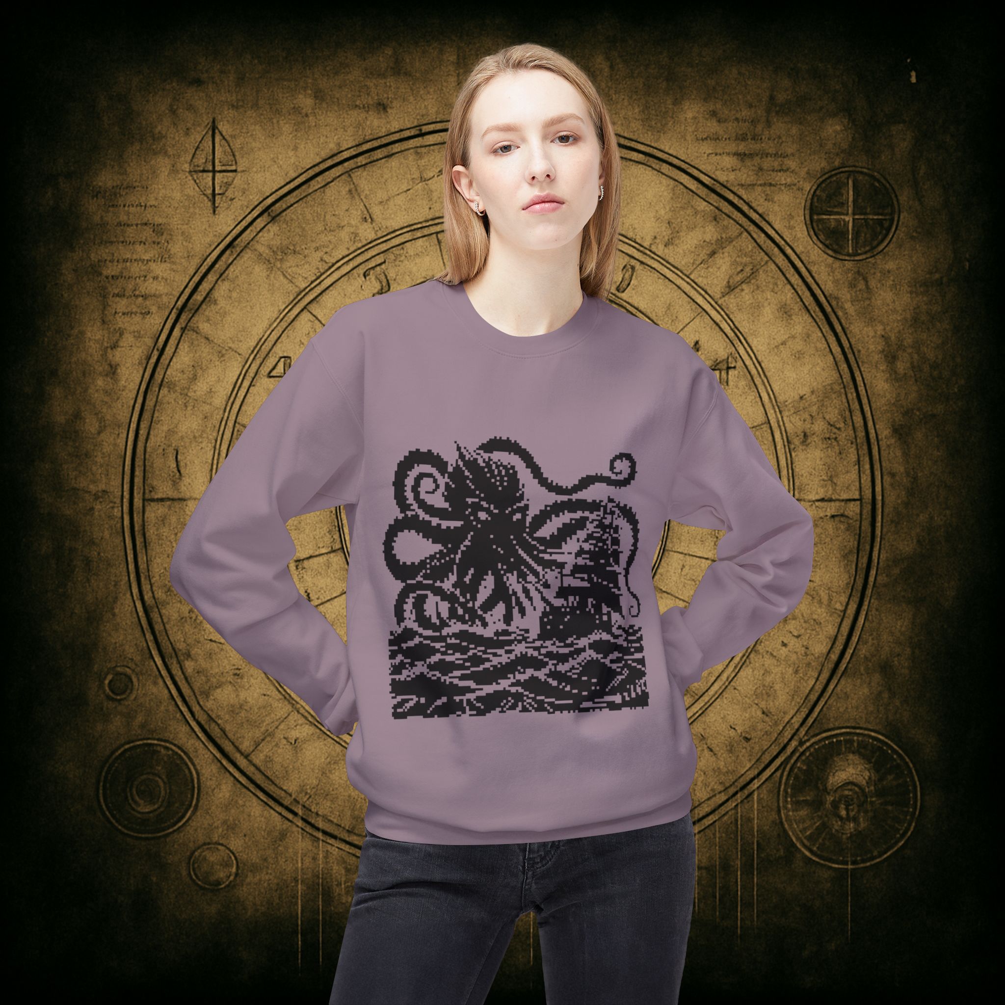 Woodcut Kraken Unisex Sweatshirt - Image 38
