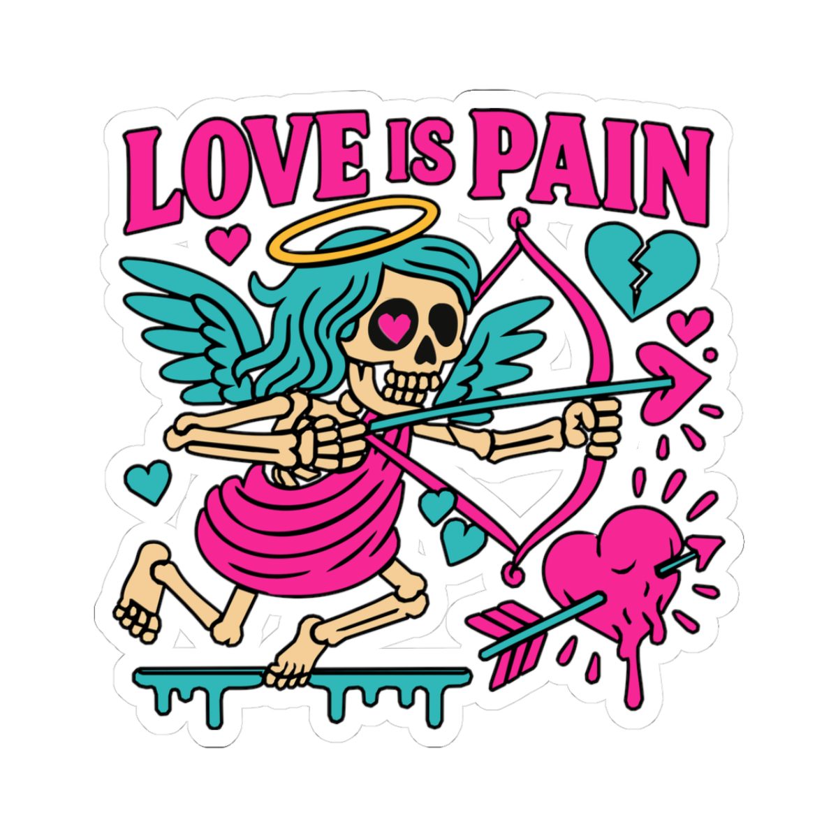 Cupid Love is Pain Kiss-Cut Sticker - Image 13