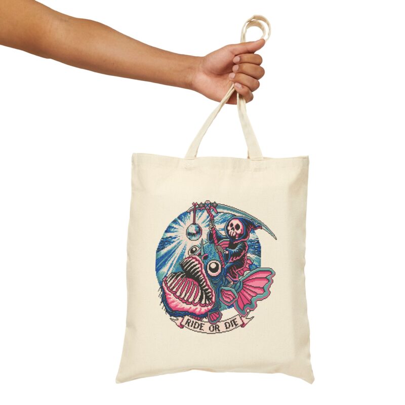 Ride or Die Angler Fish Tote Bag - Image 5