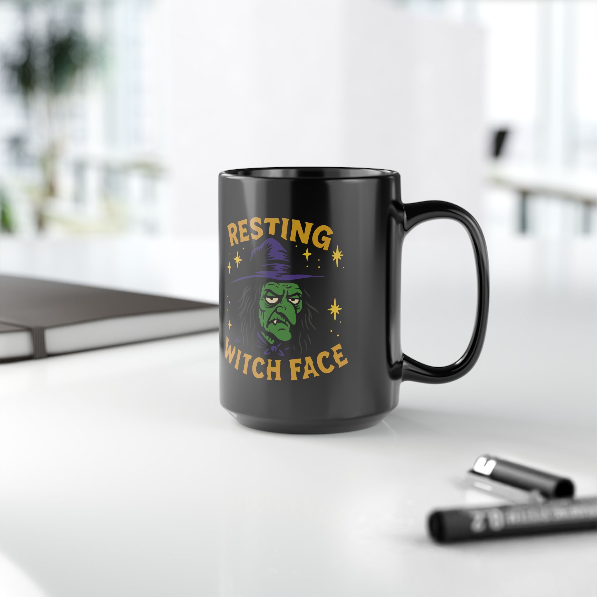 Resting Witch Face Ceramic Mug - Image 12