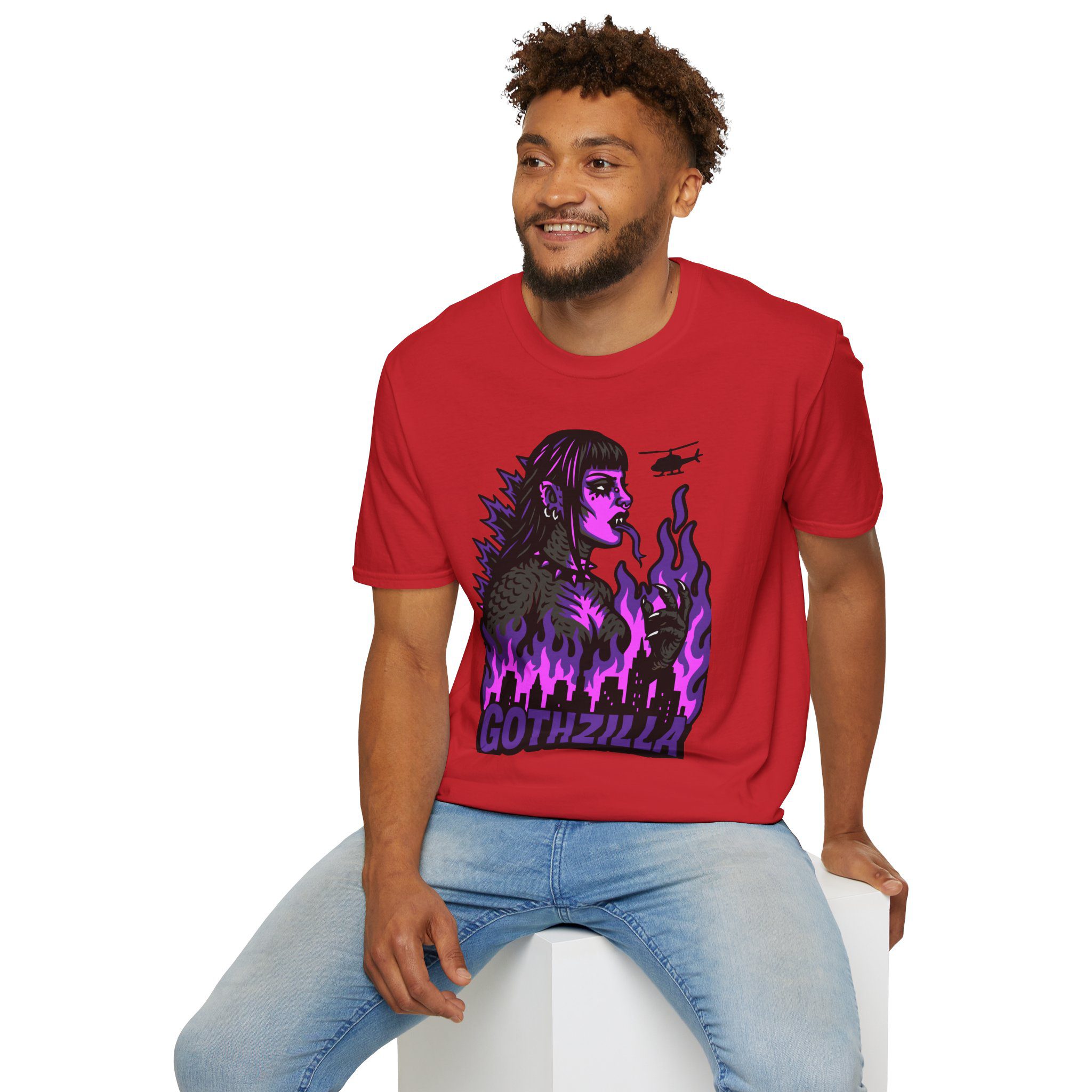 Gothzilla (Purple) Unisex T-Shirt - Image 72