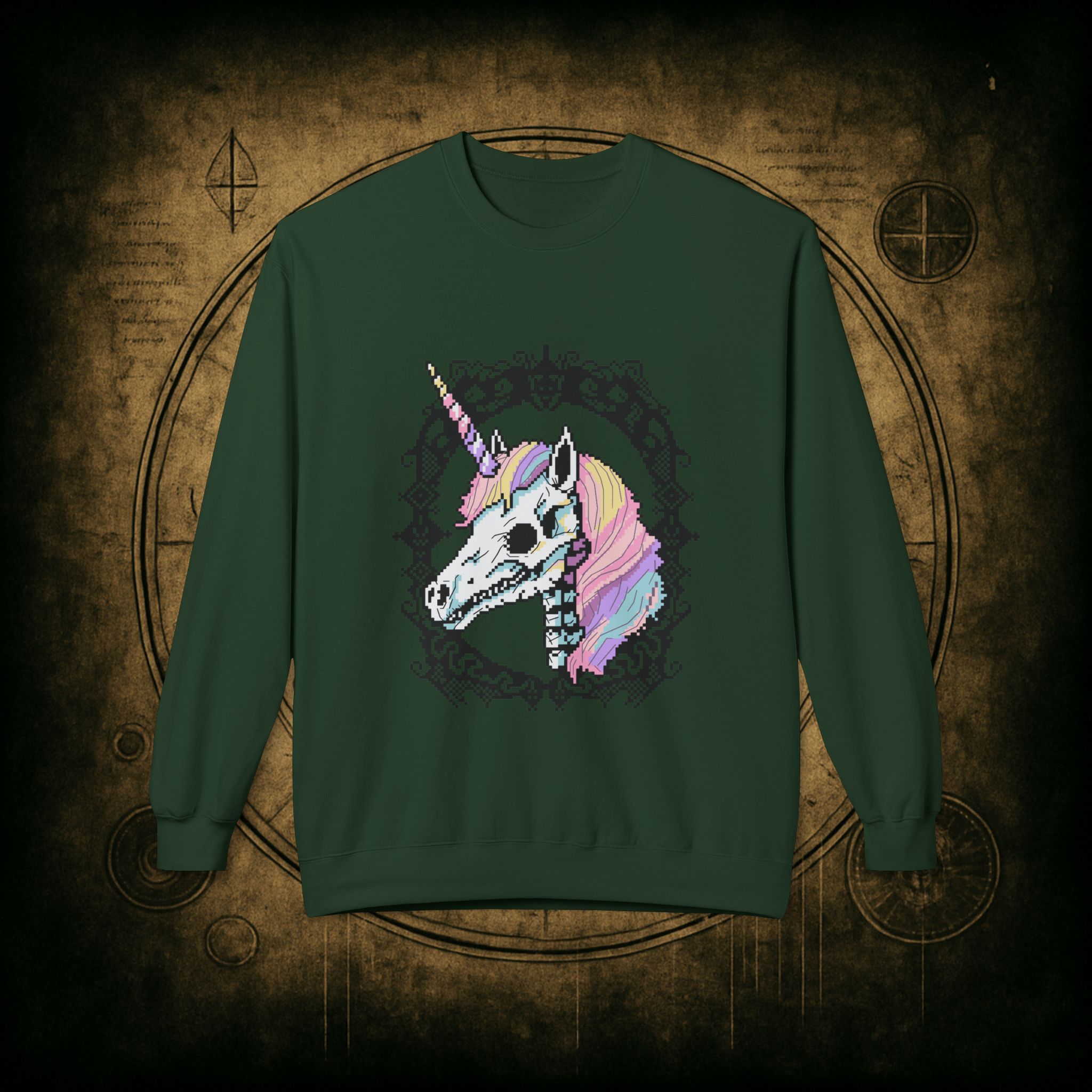 Pastel Goth Skeleton Unicorn Unisex Sweatshirt - Image 19