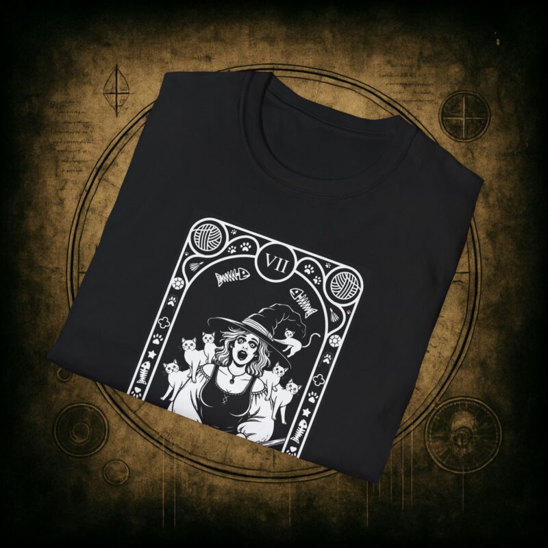 The Crazy Cat Lady Tarot Unisex T-Shirt - Image 4