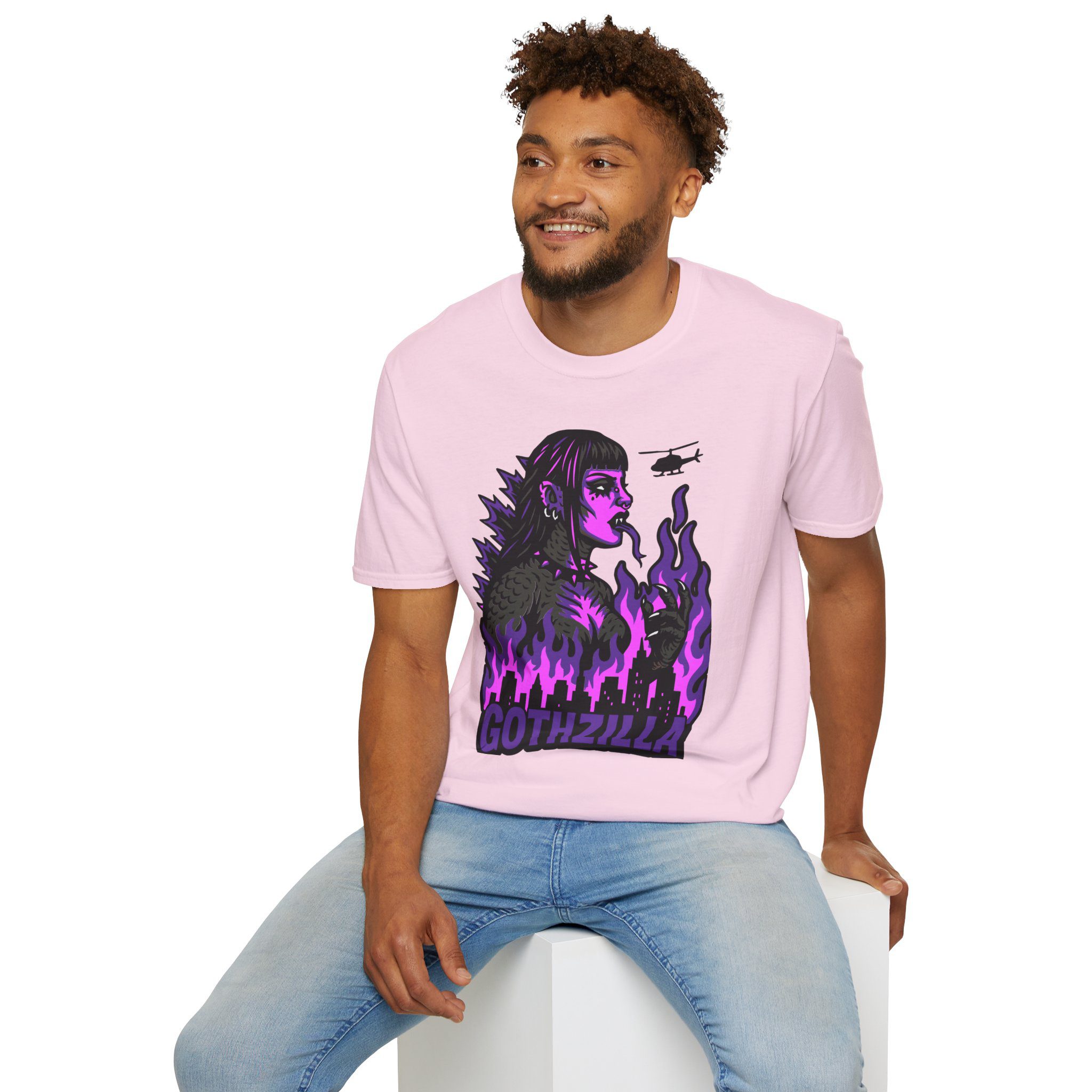 Gothzilla (Purple) Unisex T-Shirt - Image 67