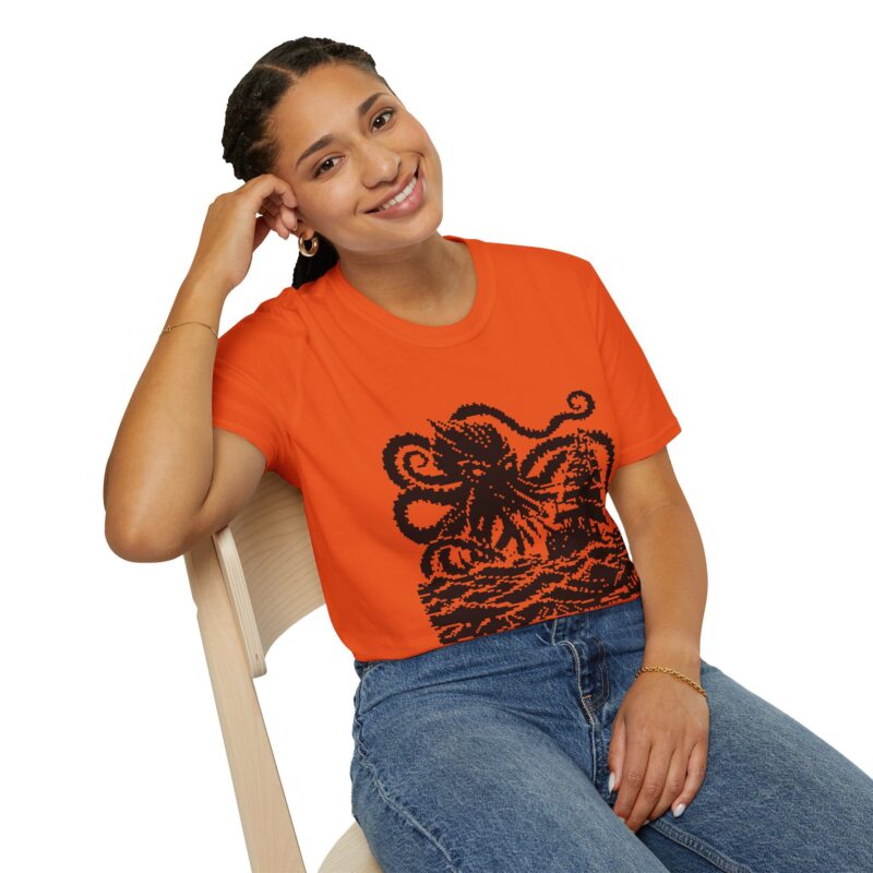 Woodcut Kraken Unisex T-shirt - Image 30