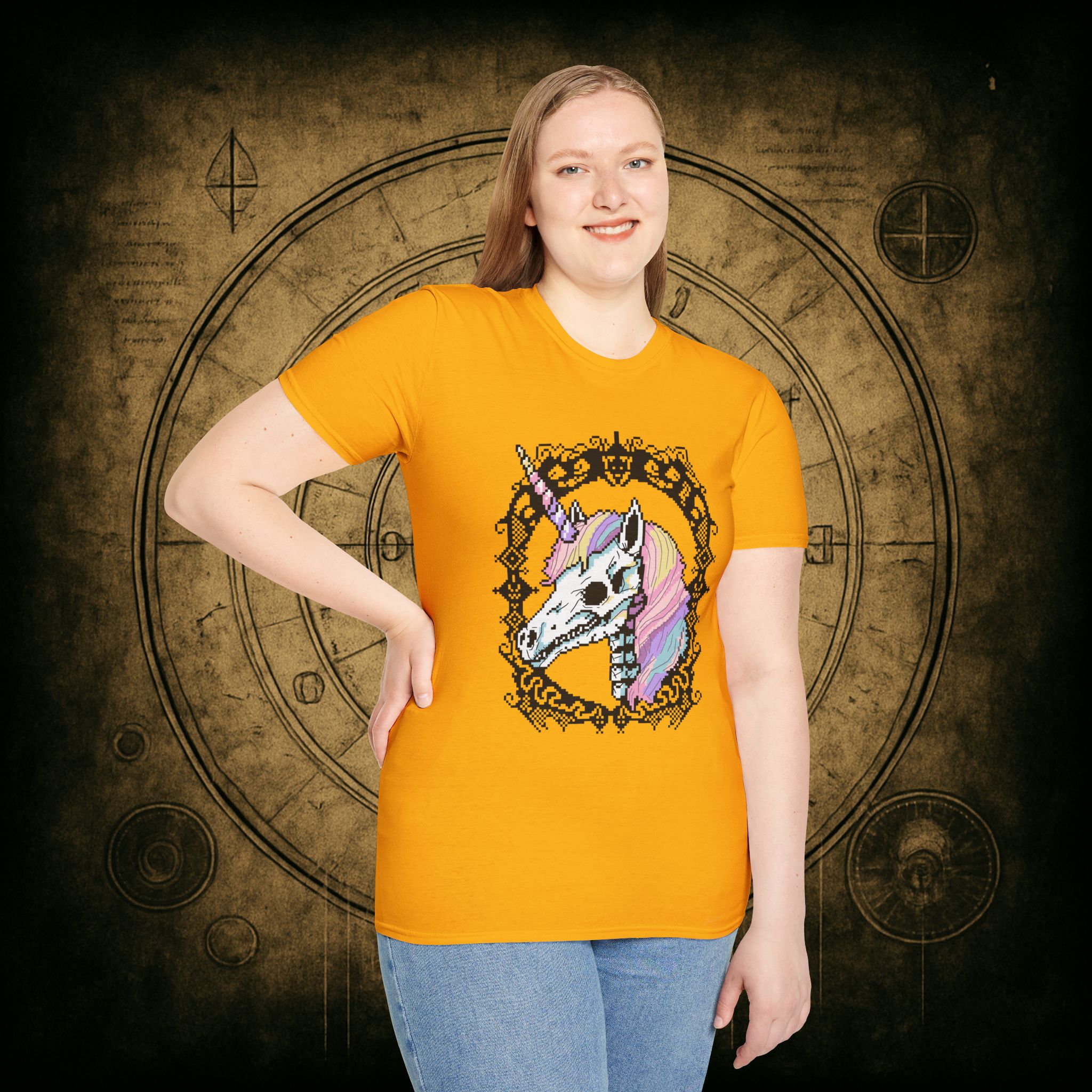 Pastel Goth Skeleton Unicorn Unisex T-shirt - Image 29