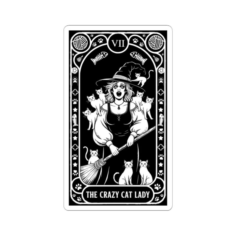 The Crazy Cat Lady Tarot Kiss-Cut Sticker