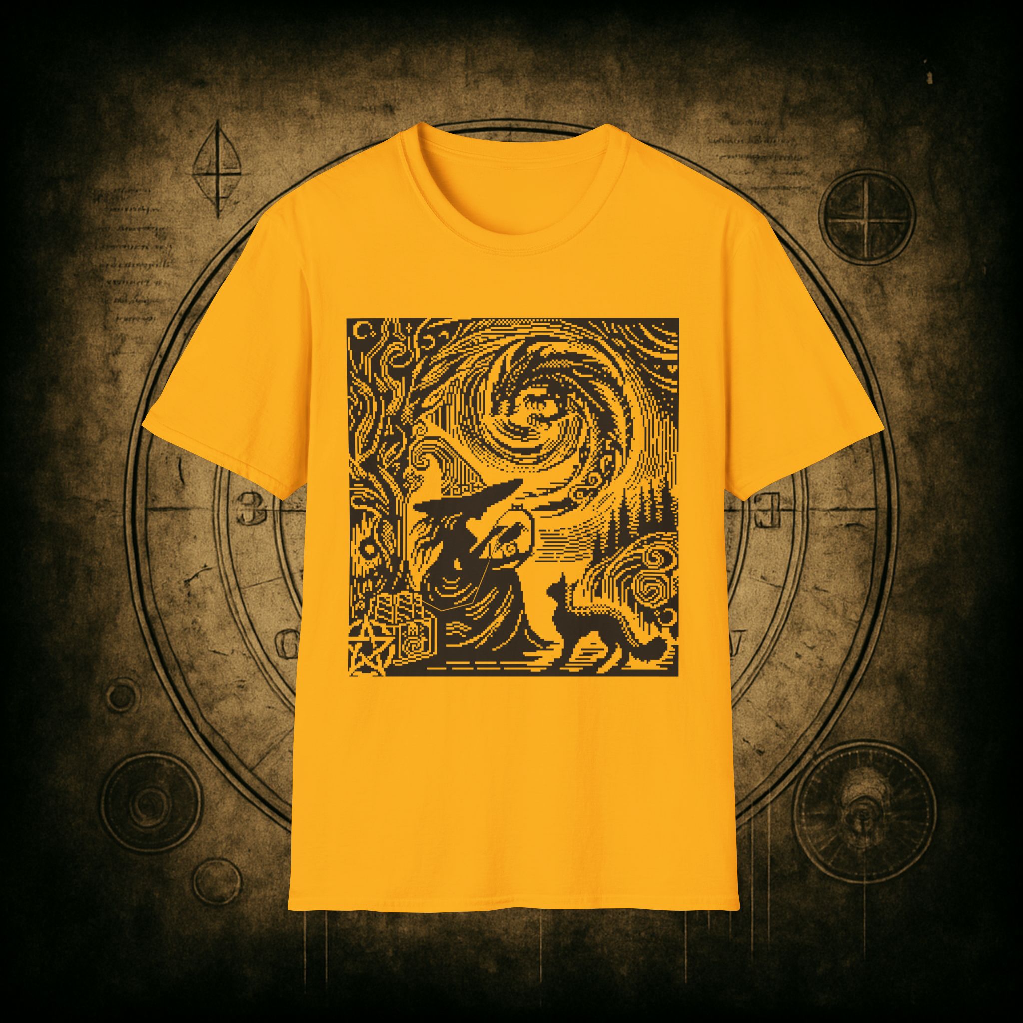 Woodcut Stitch Witch Unisex T-Shirt - Image 22