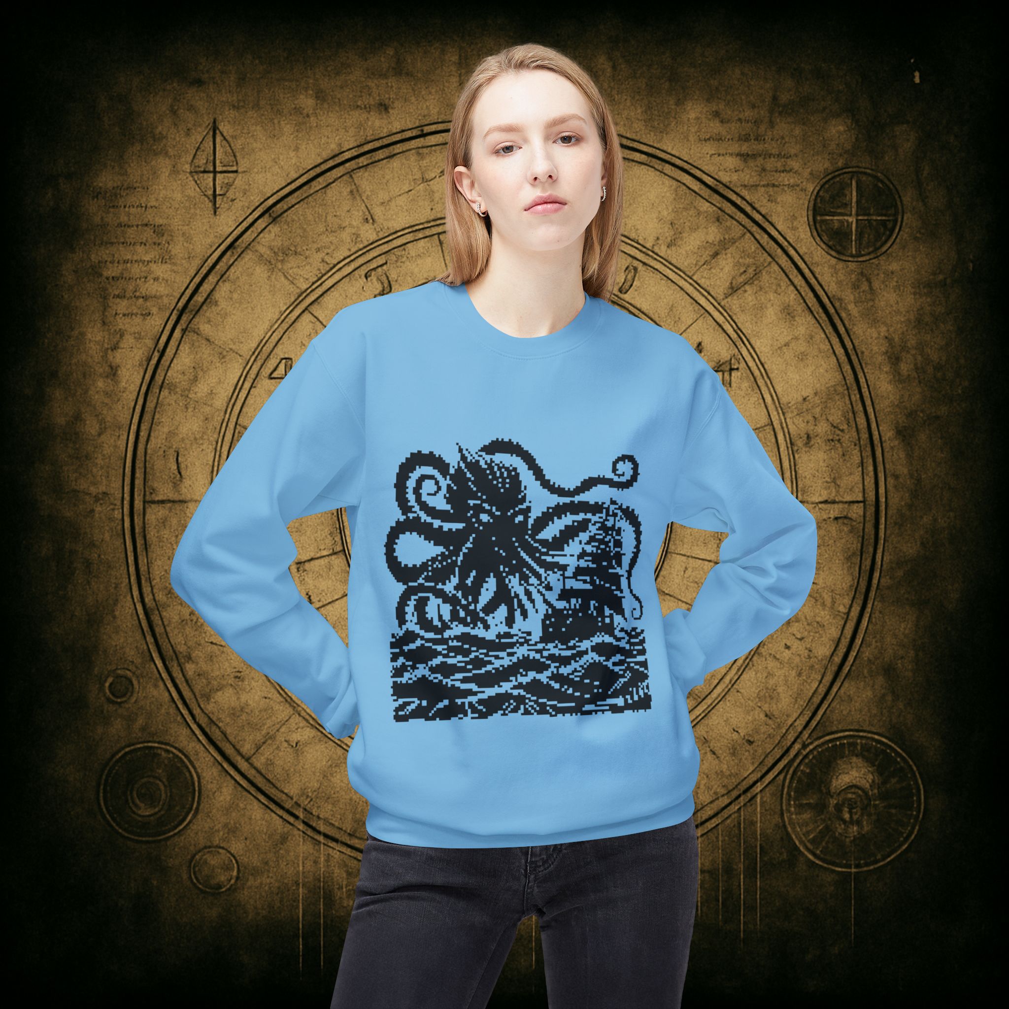 Woodcut Kraken Unisex Sweatshirt - Image 23