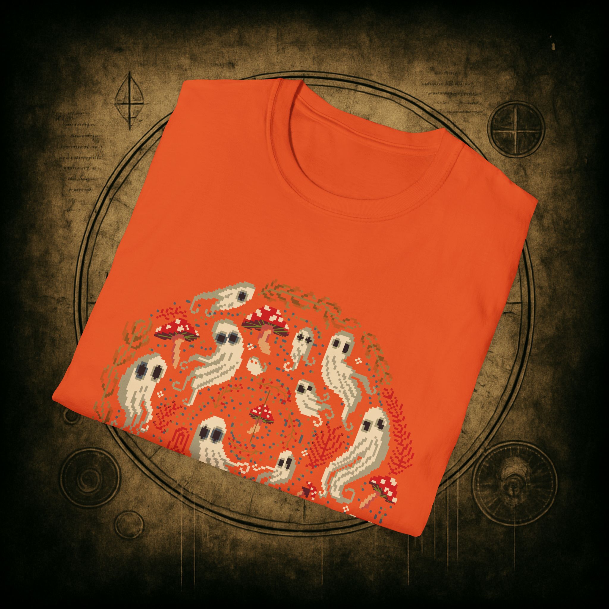 Spiral Mushrooms & Ghosts Unisex T-Shirt - Image 34