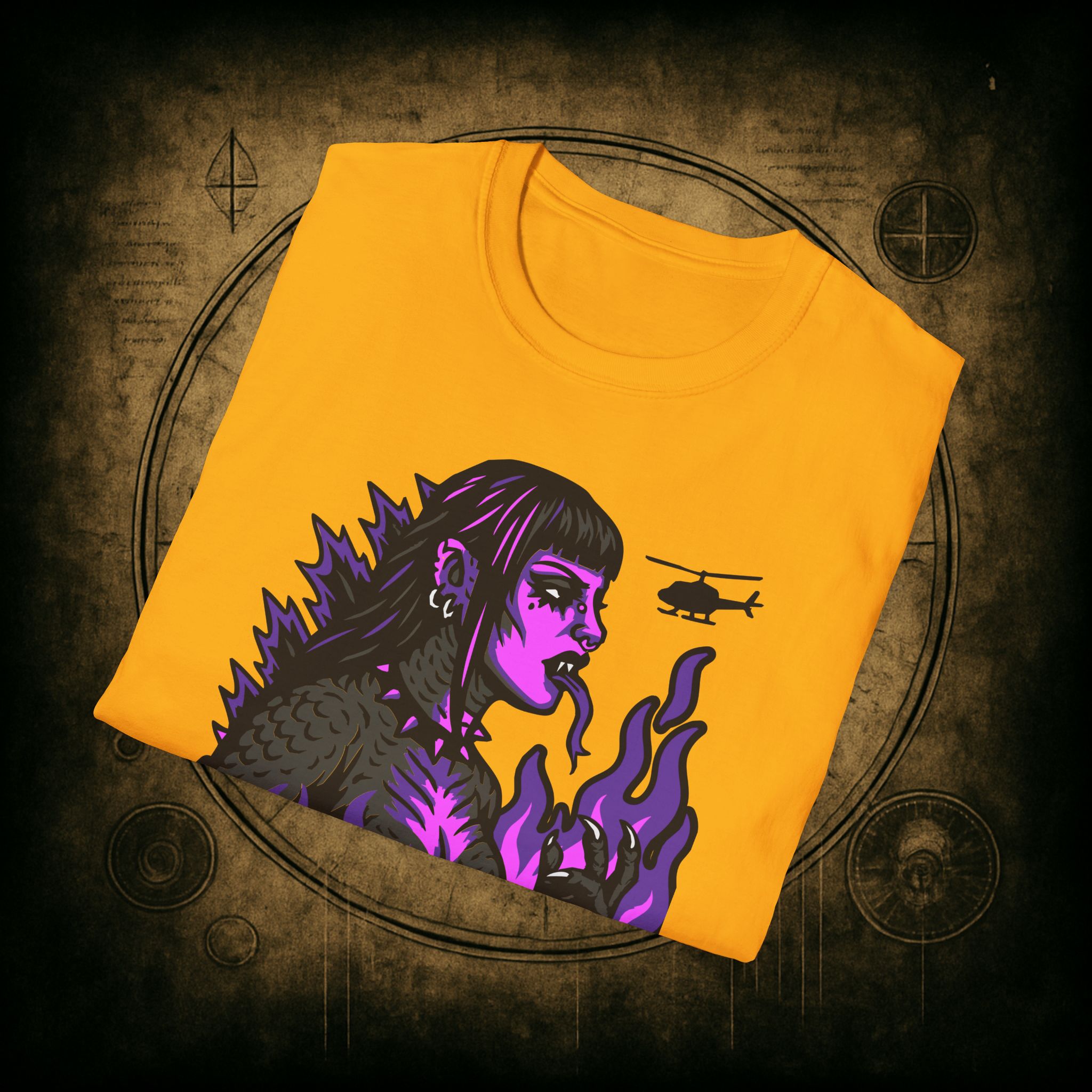Gothzilla (Purple) Unisex T-Shirt - Image 28