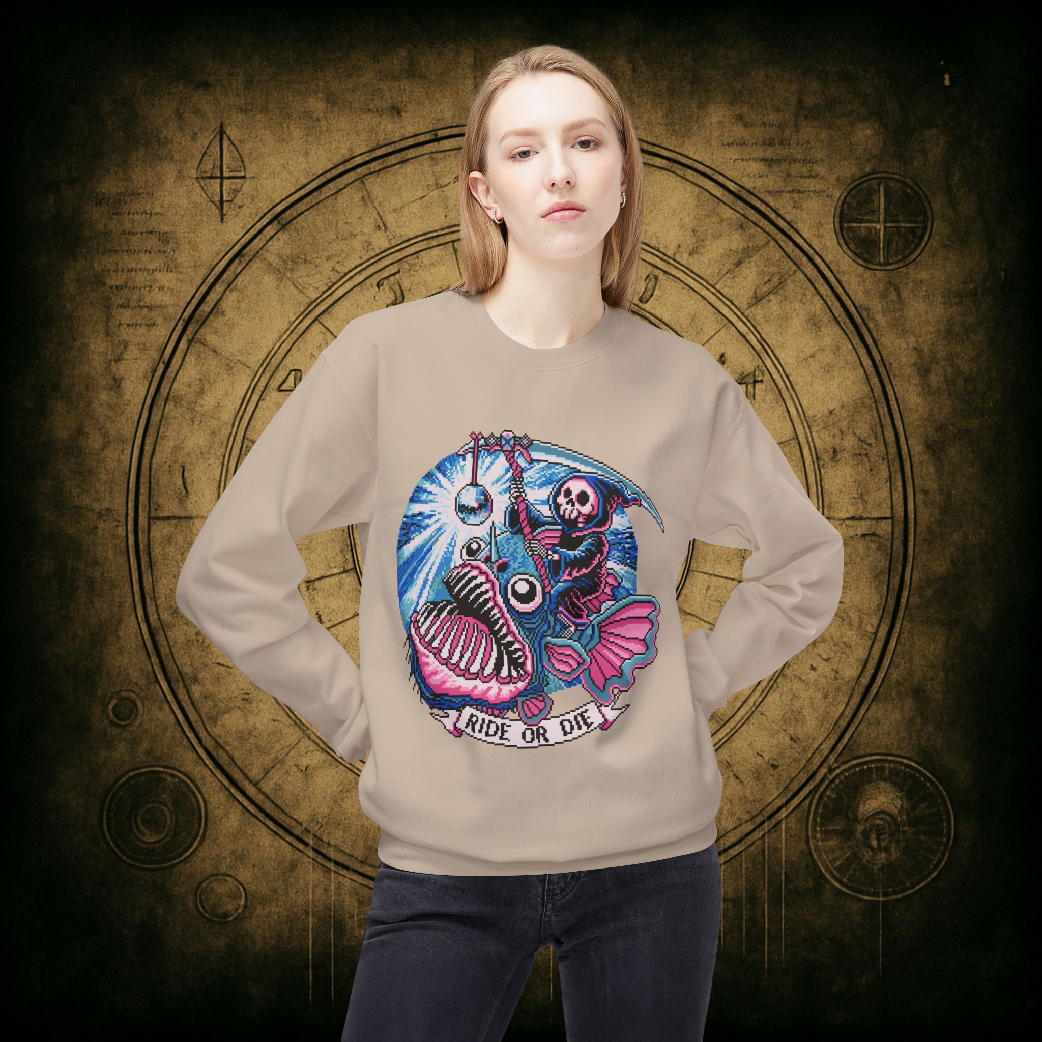 Ride or Die Angler Fish Unisex Sweatshirt - Image 17