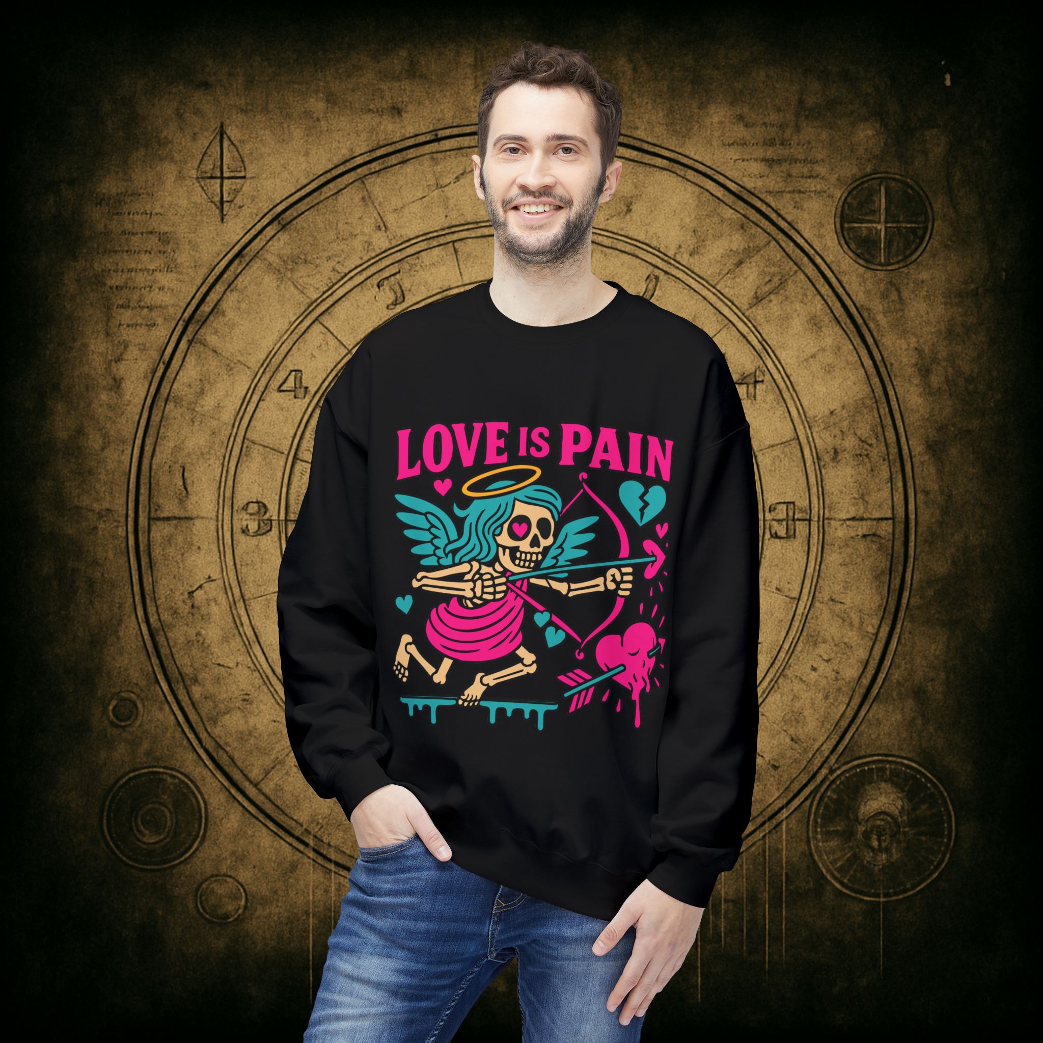 Cupid: Love Is Pain – Unisex Sweatshirt - Image 3