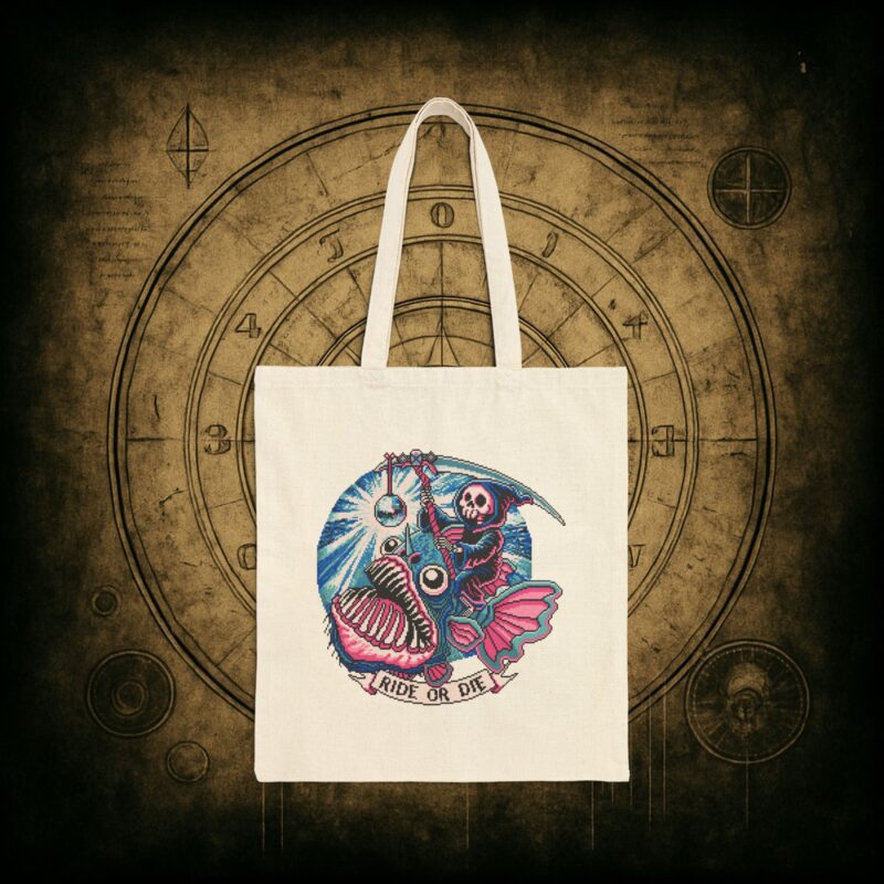 Ride or Die Angler Fish Tote Bag