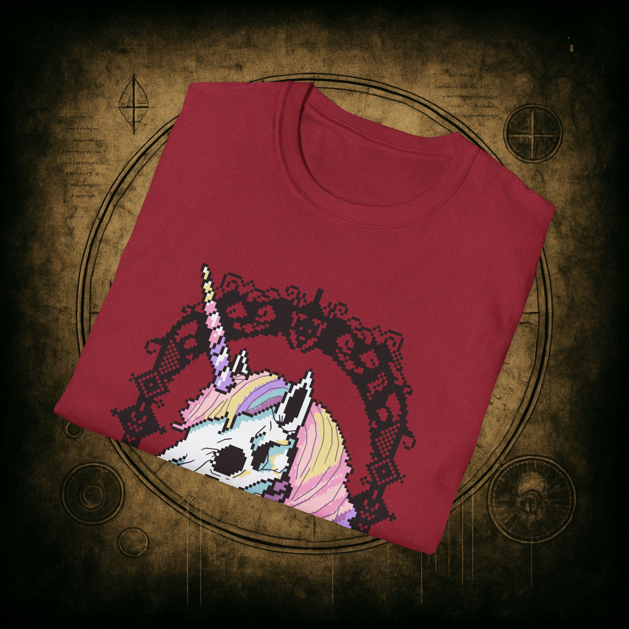Pastel Goth Skeleton Unicorn Unisex T-shirt - Image 74