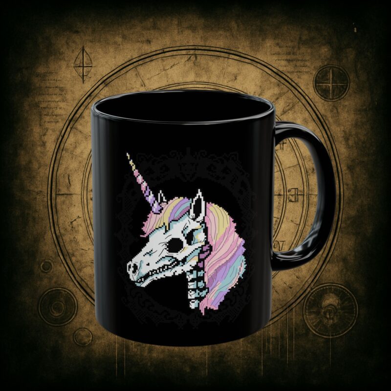 Pastel Goth Skeleton Unicorn Ceramic Mug