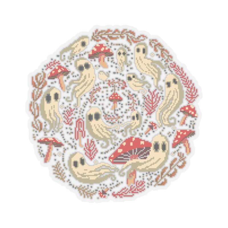 Spiral Mushrooms & Ghosts Kiss-Cut Sticker - Image 19