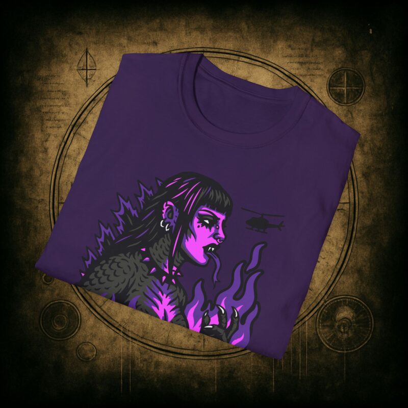Gothzilla (Purple) Unisex T-Shirt - Image 2