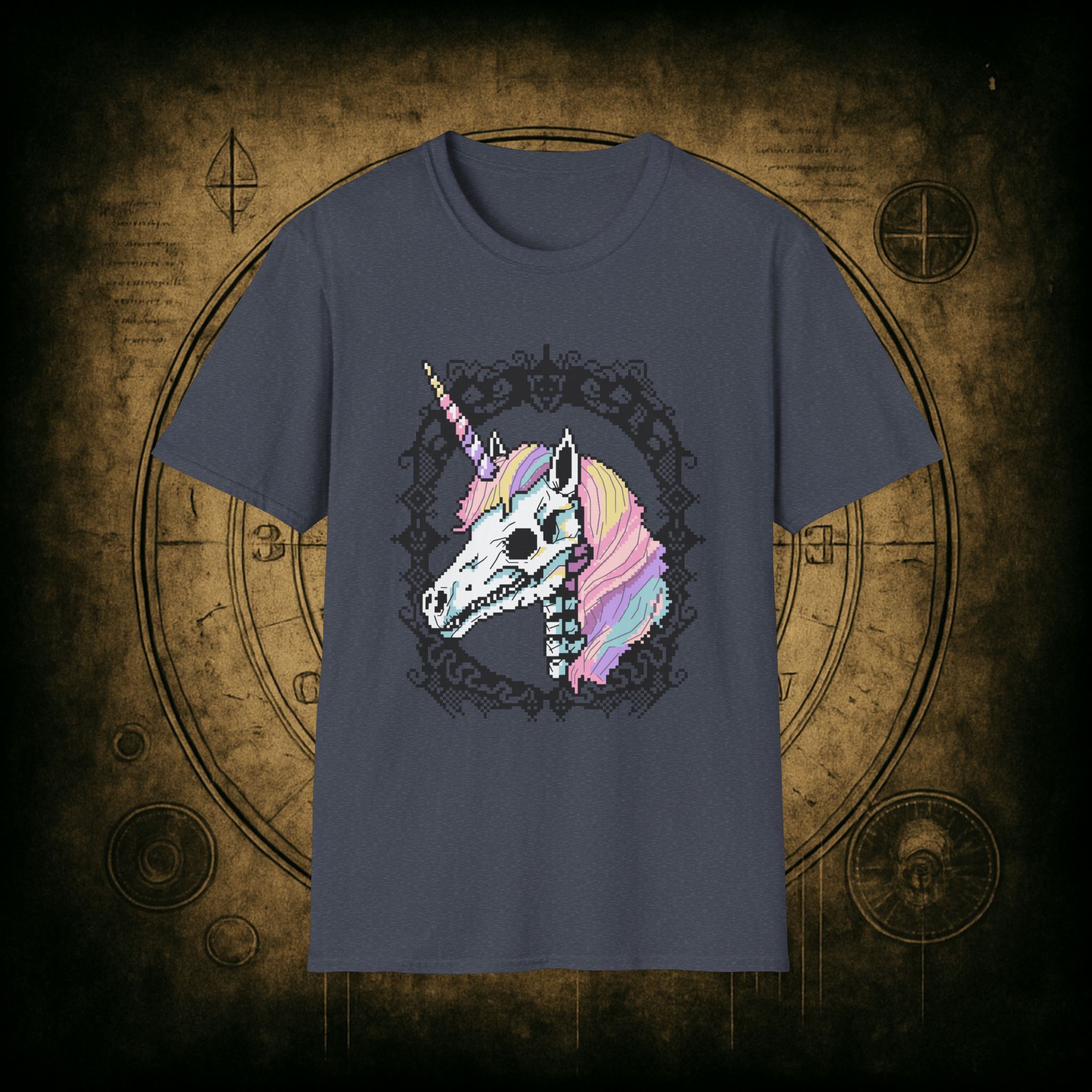 Pastel Goth Skeleton Unicorn Unisex T-shirt - Image 58