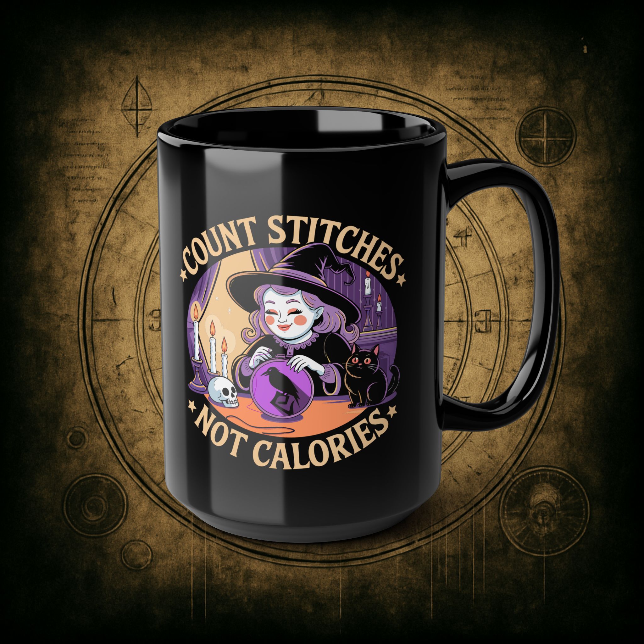 Count Stitches Not Calories Ceramic Mug - Image 10