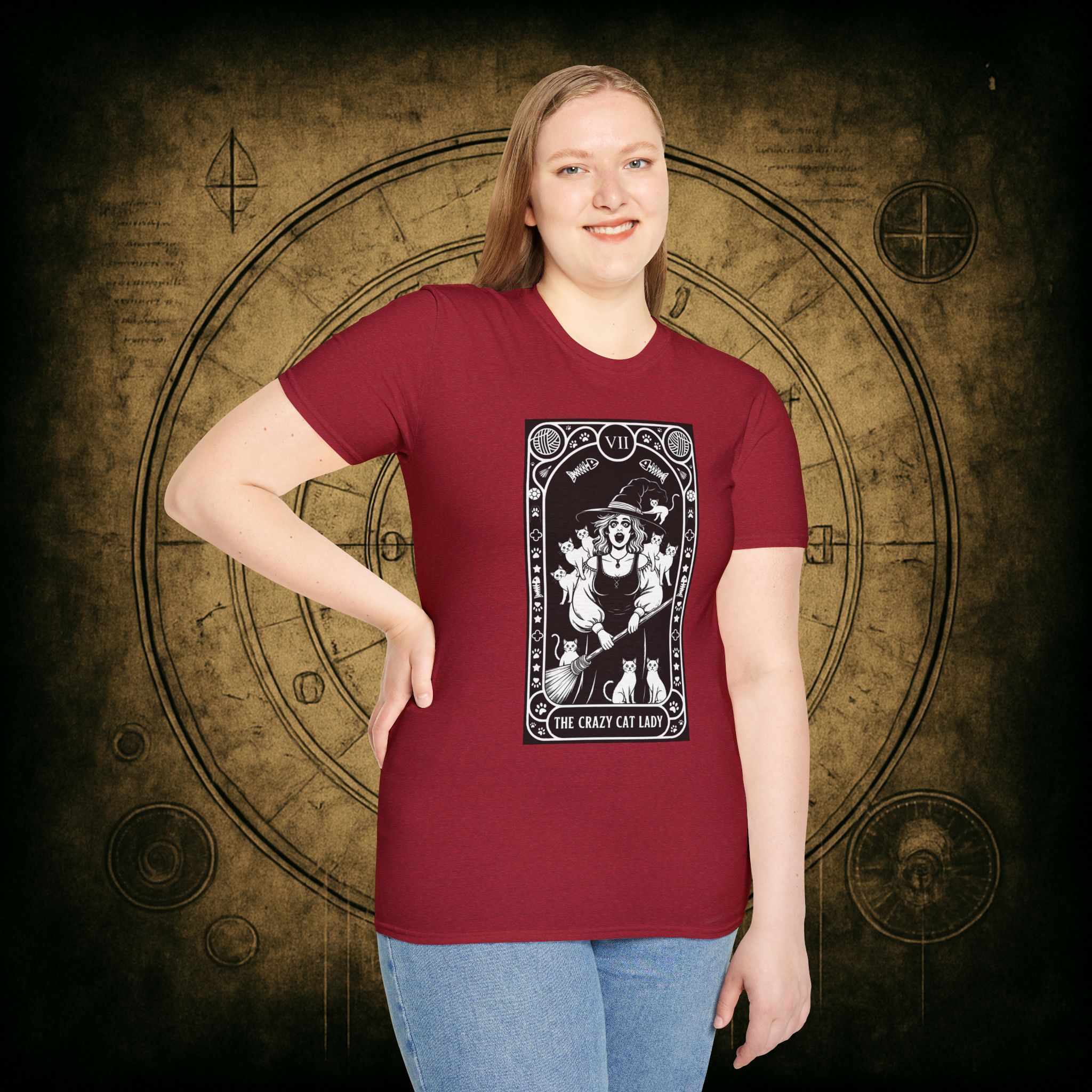 The Crazy Cat Lady Tarot Unisex T-Shirt - Image 75