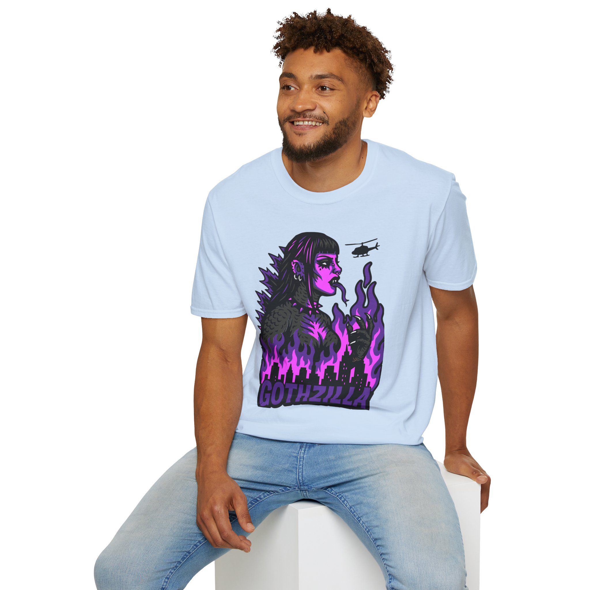 Gothzilla (Purple) Unisex T-Shirt - Image 57