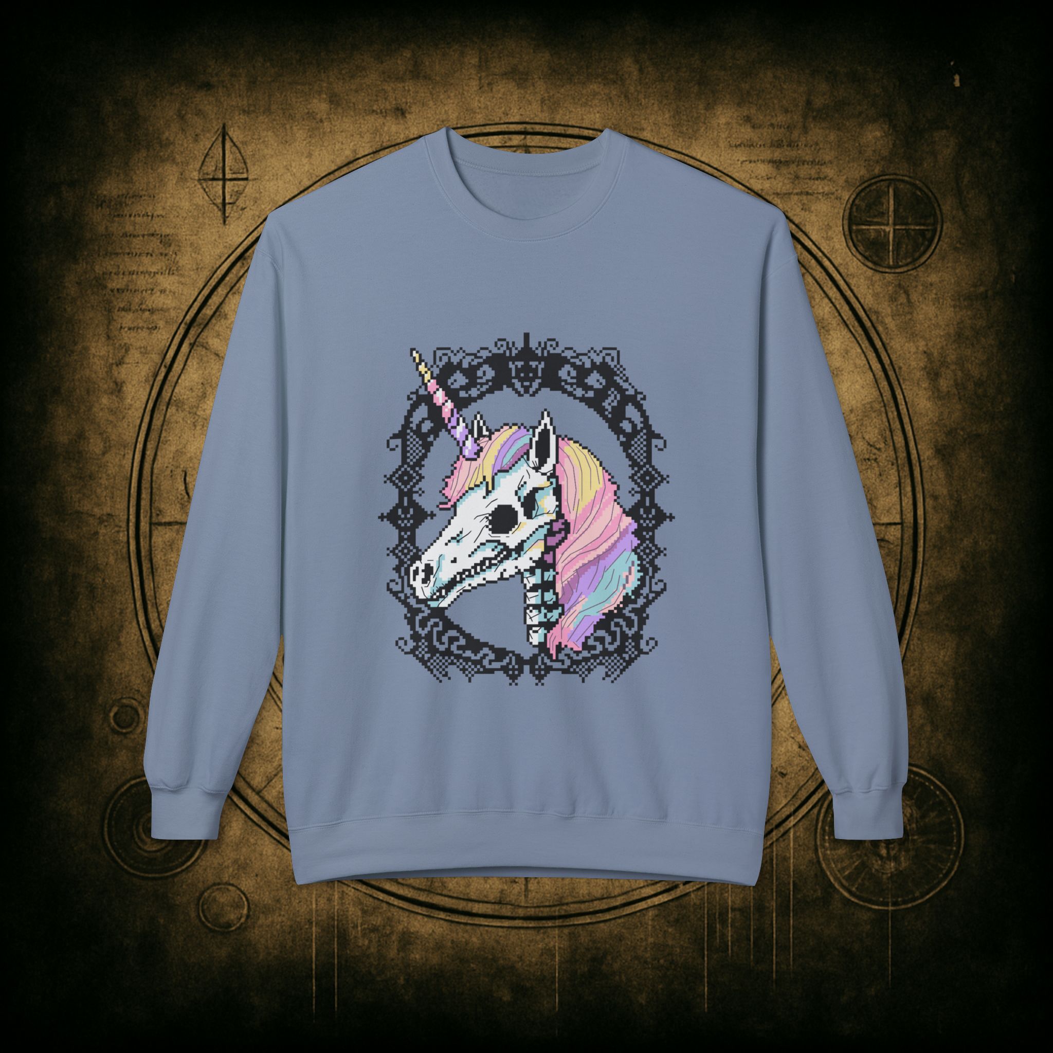 Pastel Goth Skeleton Unicorn Unisex Sweatshirt - Image 28