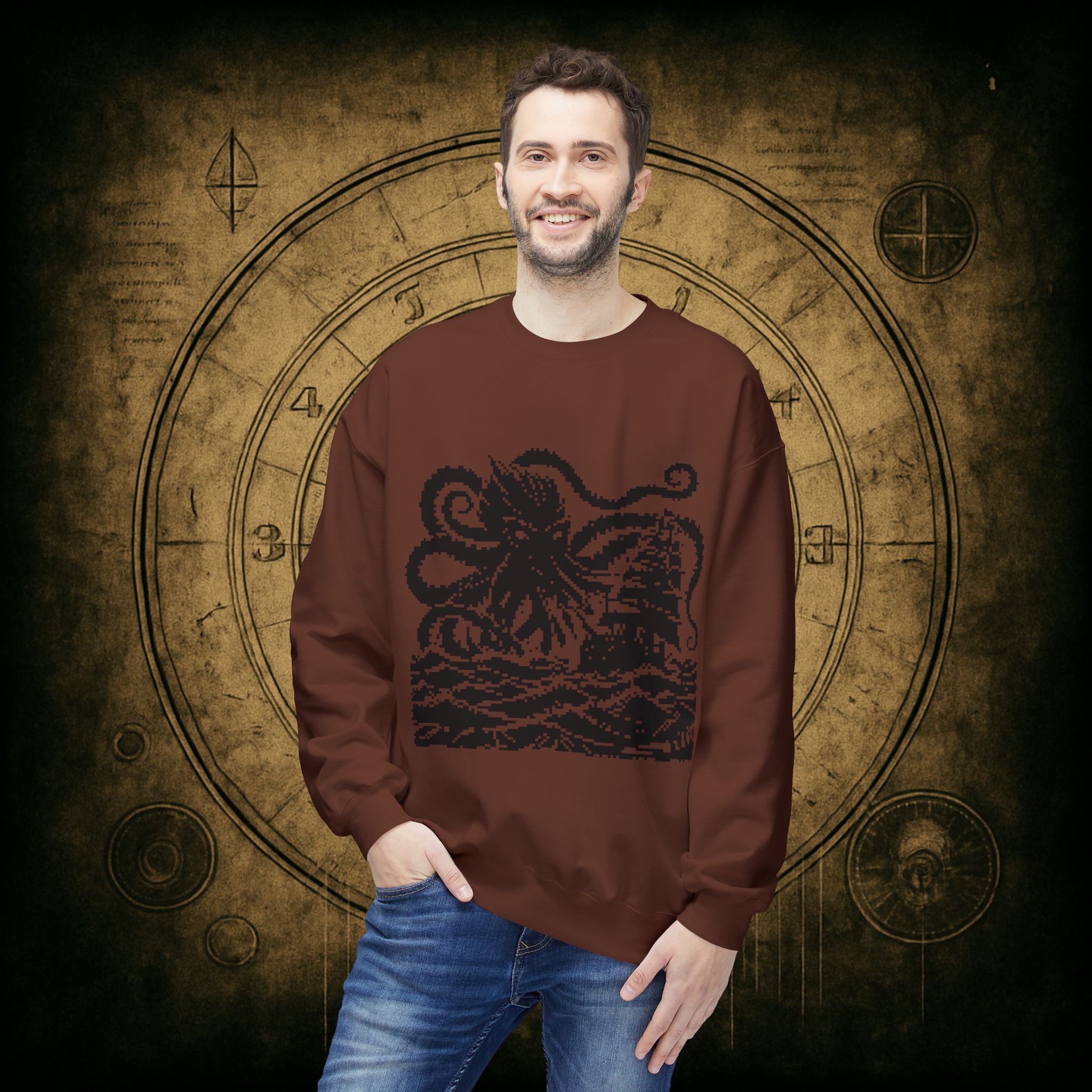 Woodcut Kraken Unisex Sweatshirt - Image 12